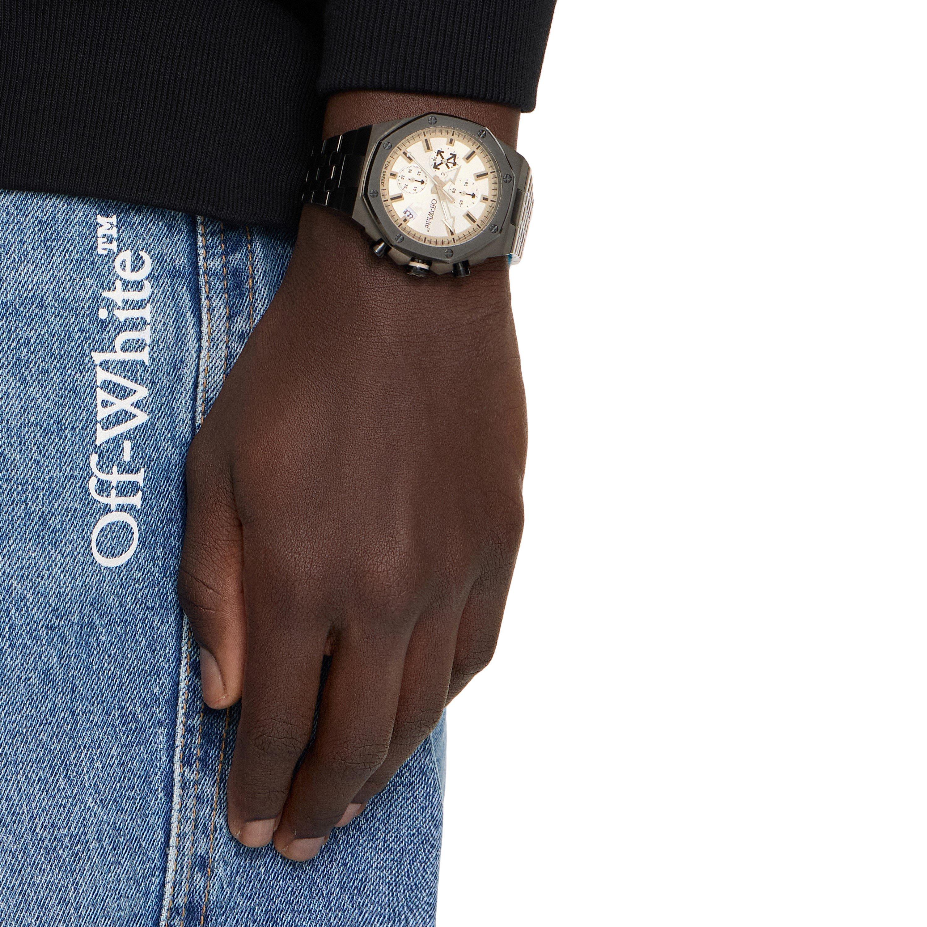 Silver/Gun - Off White - Frequency Chrono Watch - 5