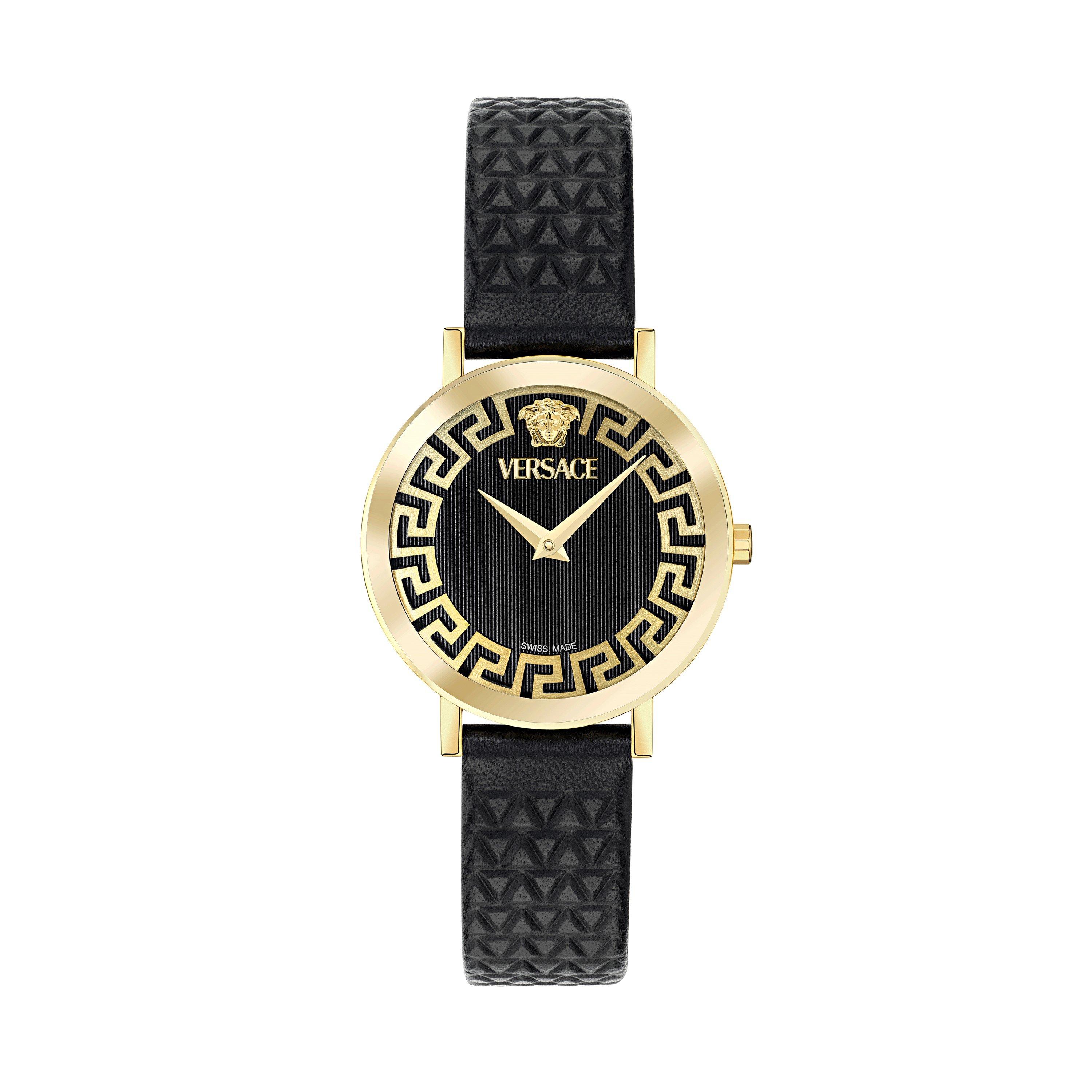 Versace VE9A00224 Deadalus Black Guilloche gold black Leather Women's Watch NEW - Image 2