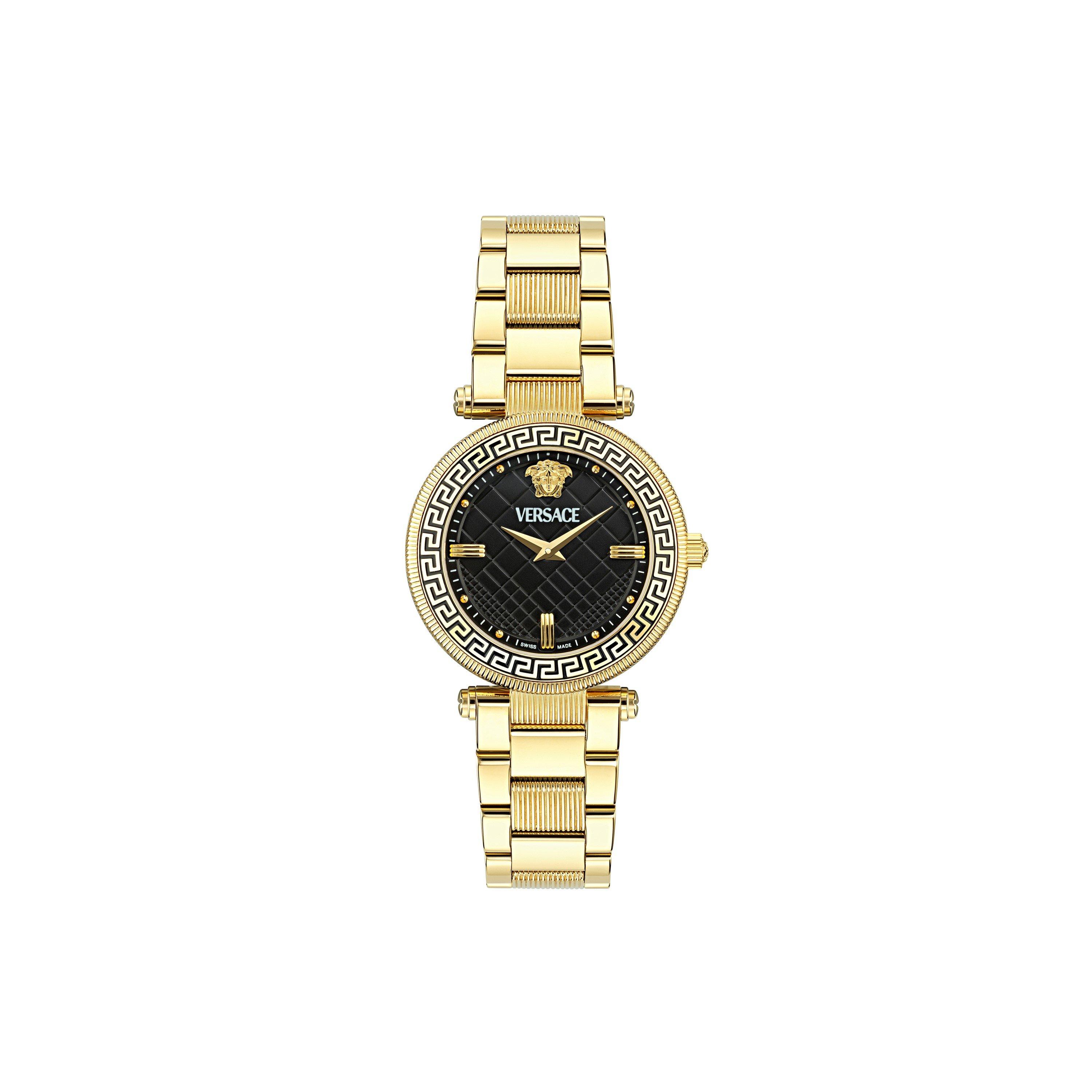 Versace Reve Quartz Analogue Watch - Black/Gold - Size 35mm