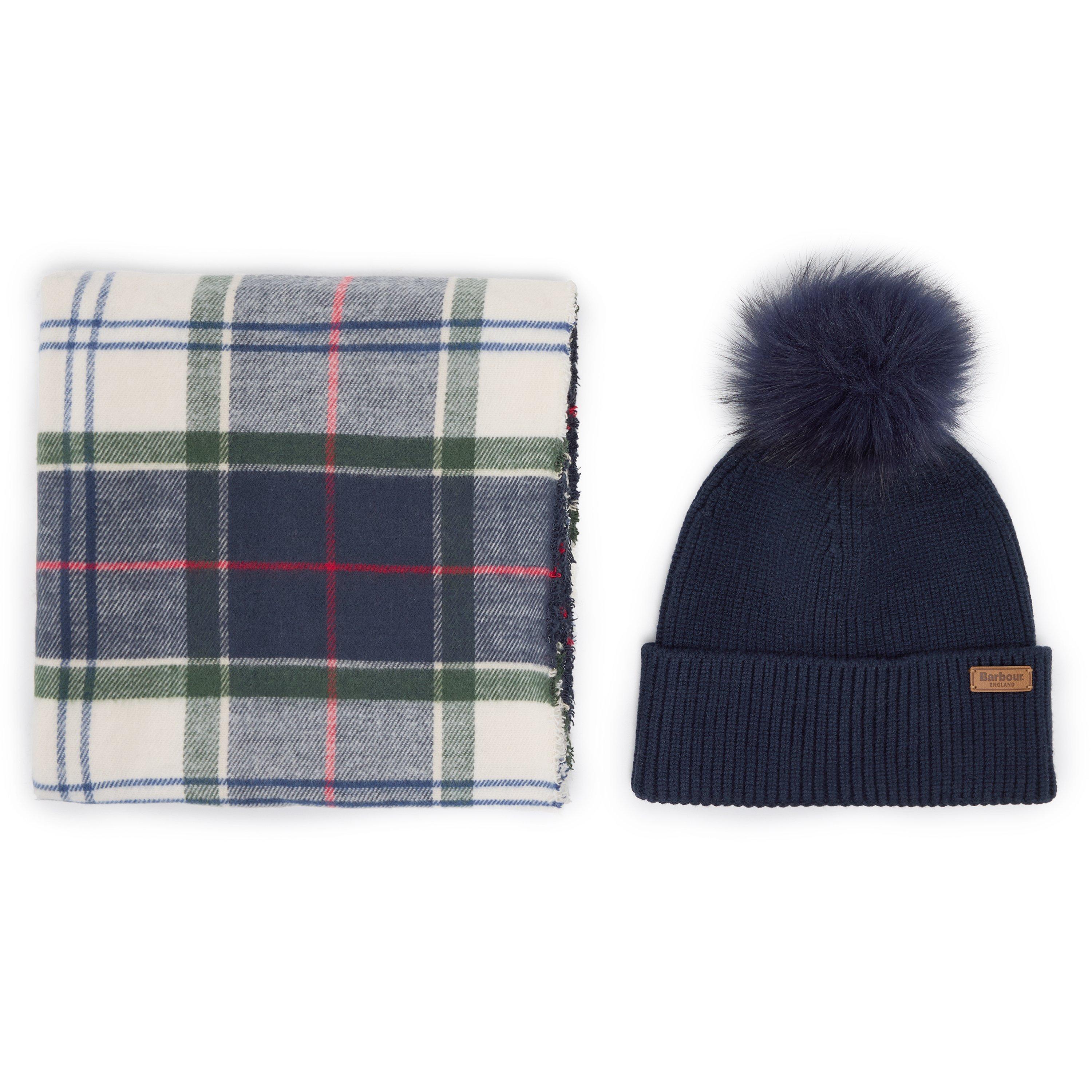 Barbour Women's Dover Beanie & Hailes Scarf Gift Set - L Evergrn Aw26