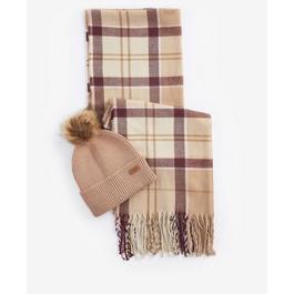 Barbour Dover Beanie And Hailes Scarf Gift Set