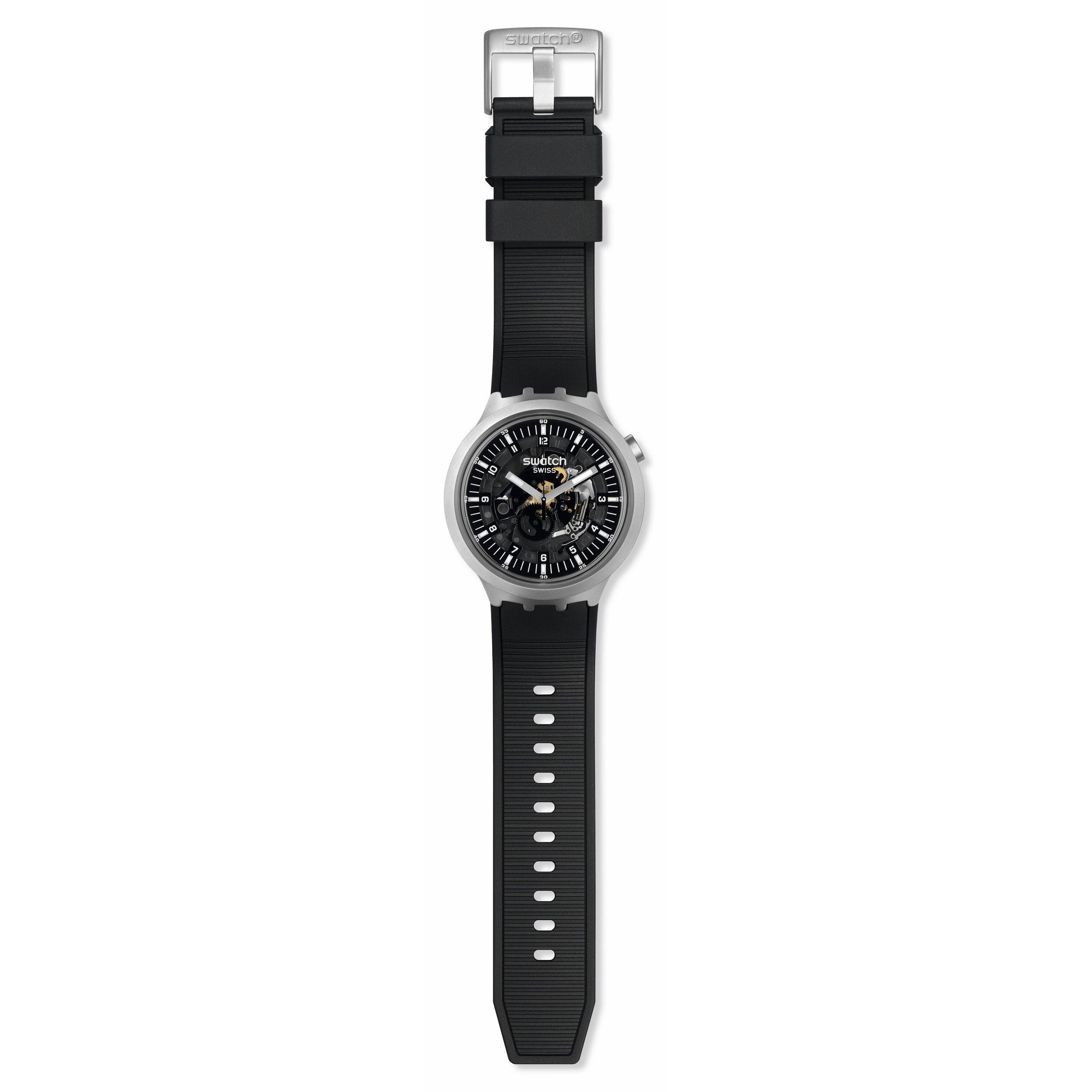 Black/Silver - Swatch - Men's Dark Irony Analogue Quartz Watch - 3