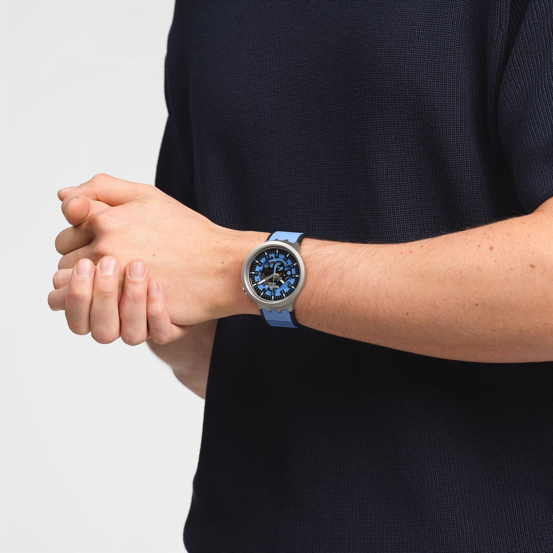 Blue/Silver - Swatch - Men's Azure Daze Quartz Watch - 2