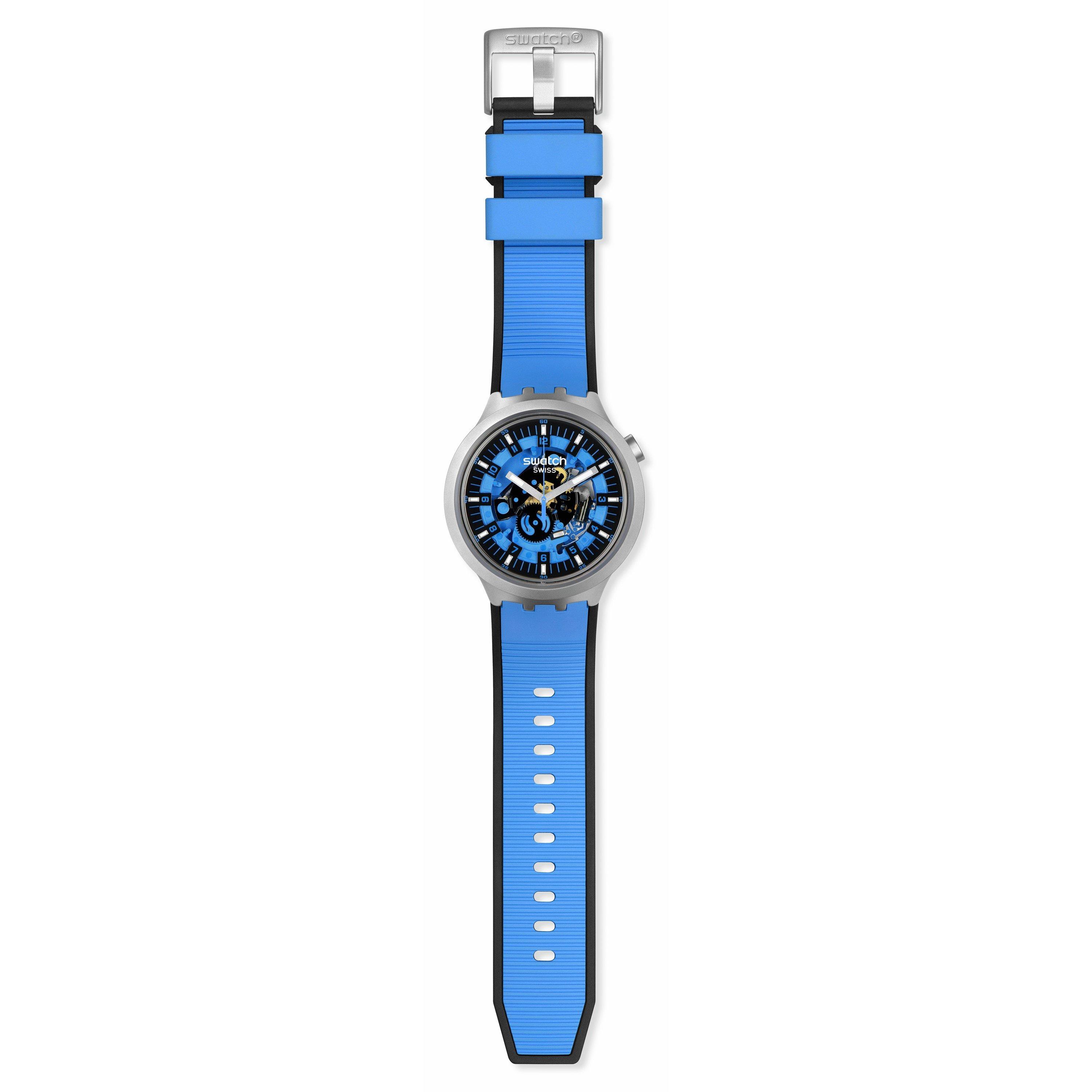 Blue/Silver - Swatch - Men's Azure Daze Quartz Watch - 3