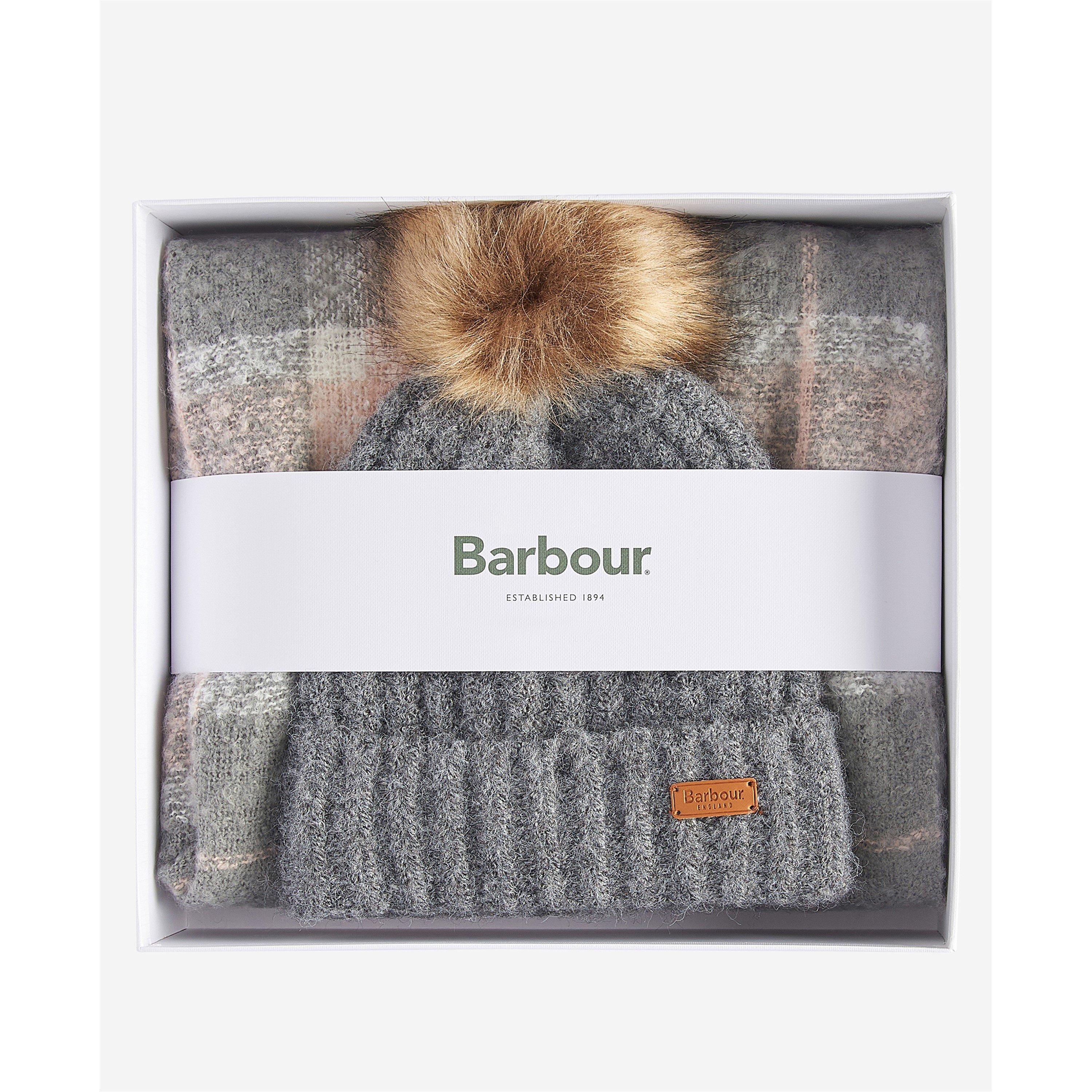 Grey Rose - Barbour - Saltburn Beanie & Tartan Scarf Gift Set - 2