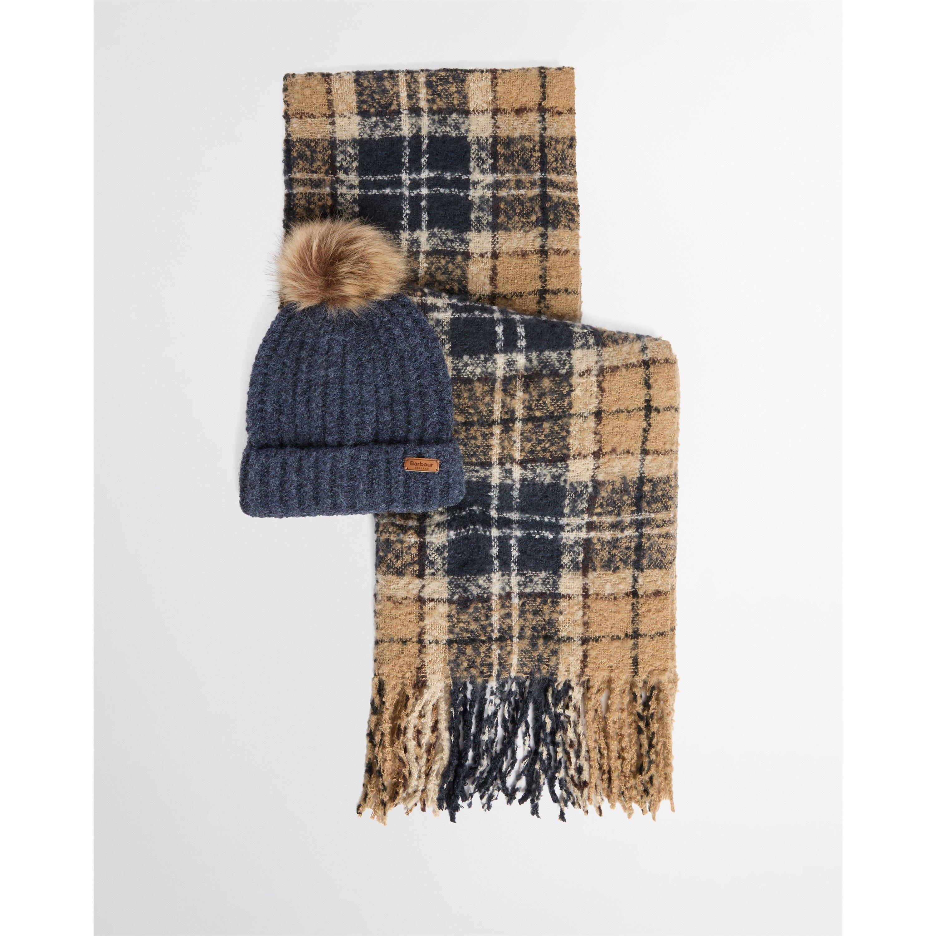 Birchwood - Barbour - Saltburn Beanie & Tartan Scarf Gift Set - 1