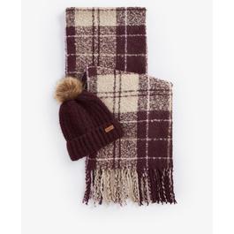 Barbour Saltburn Beanie & Tartan Scarf Gift Set