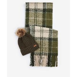 Barbour Saltburn Beanie & Tartan Scarf Gift Set