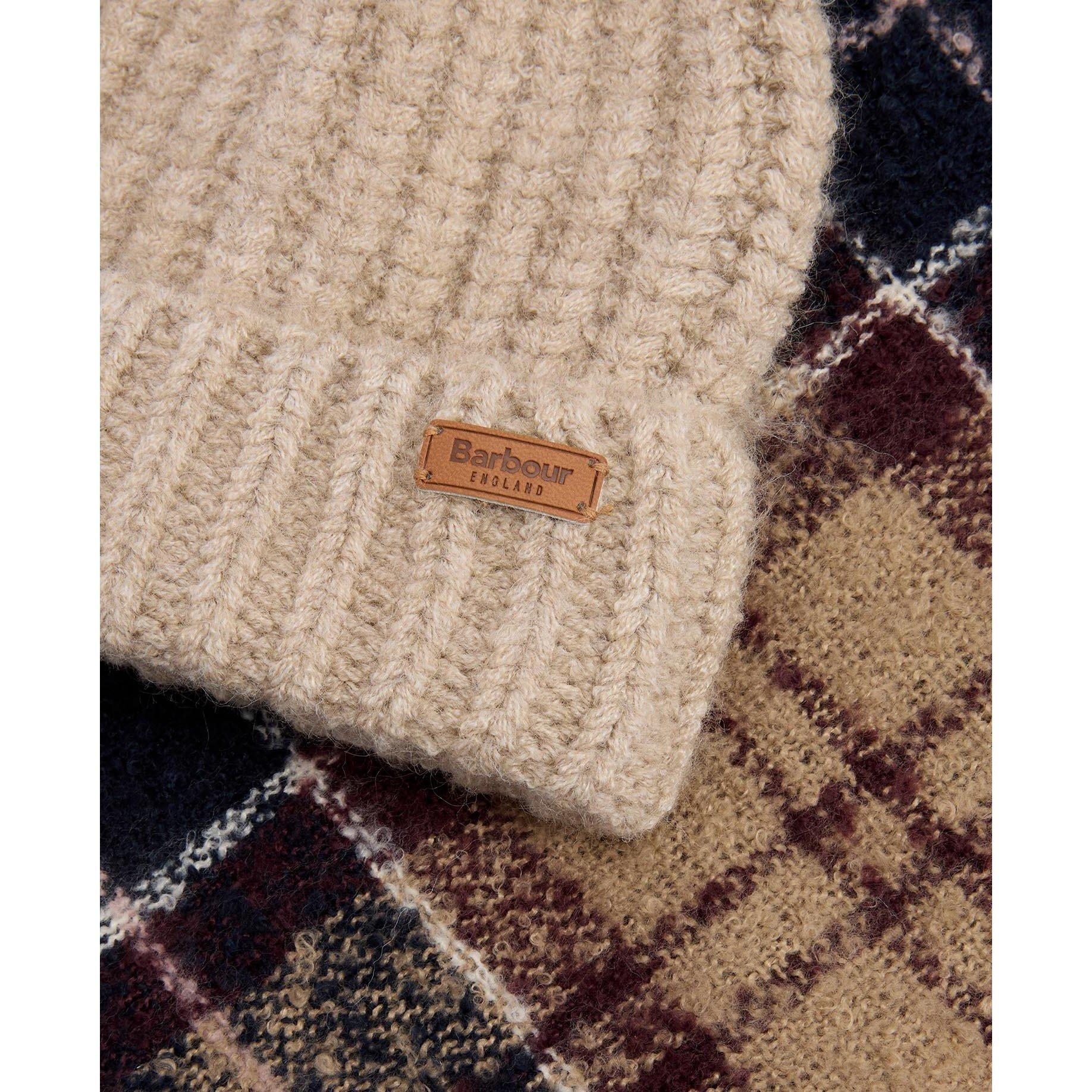 Gardenia Tartan - Barbour - Saltburn Beanie & Tartan Scarf Gift Set - 6
