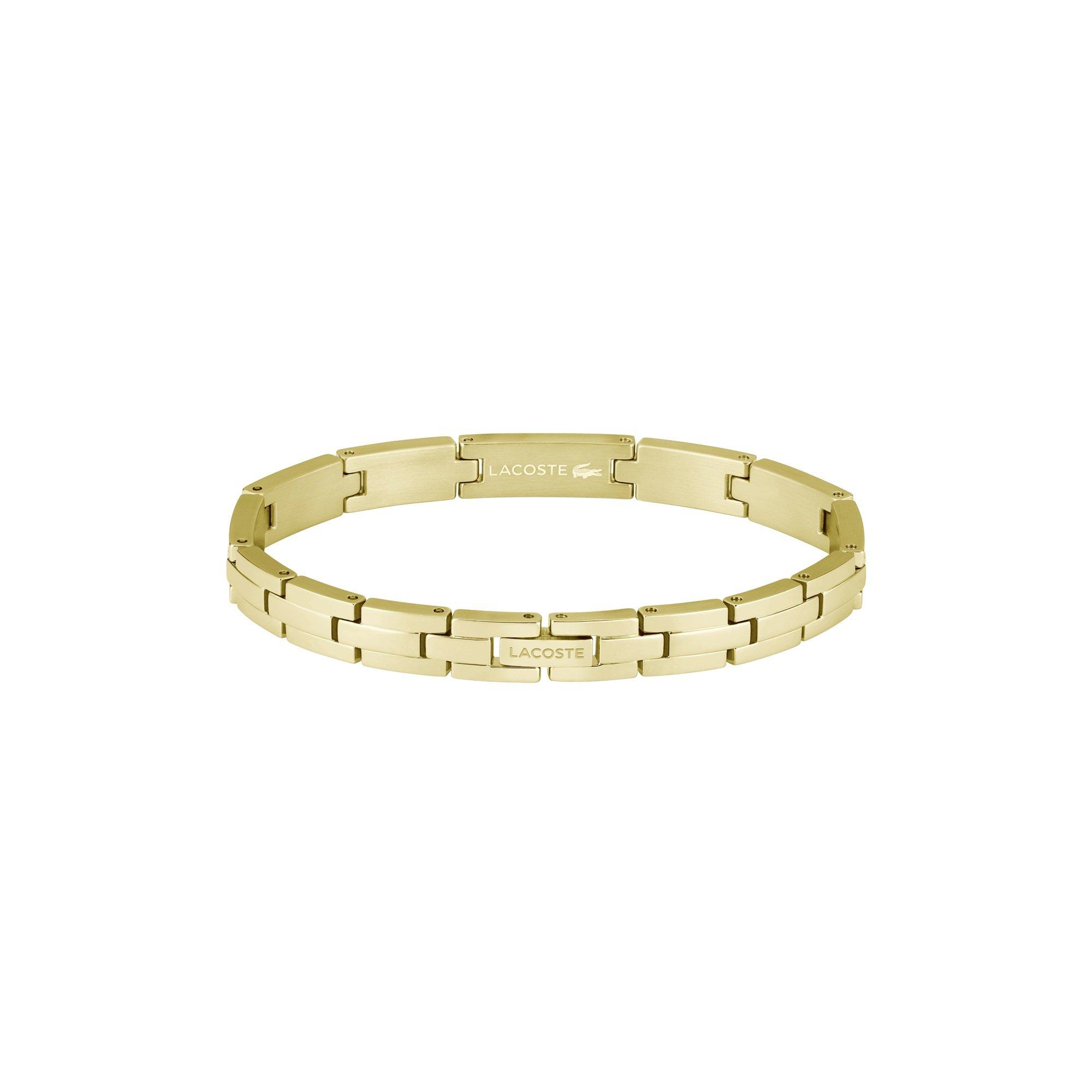 Verguld - Lacoste - Lacoste Mens Stencil Gold IP and Green Enamel Crocodile Bracelet - 3