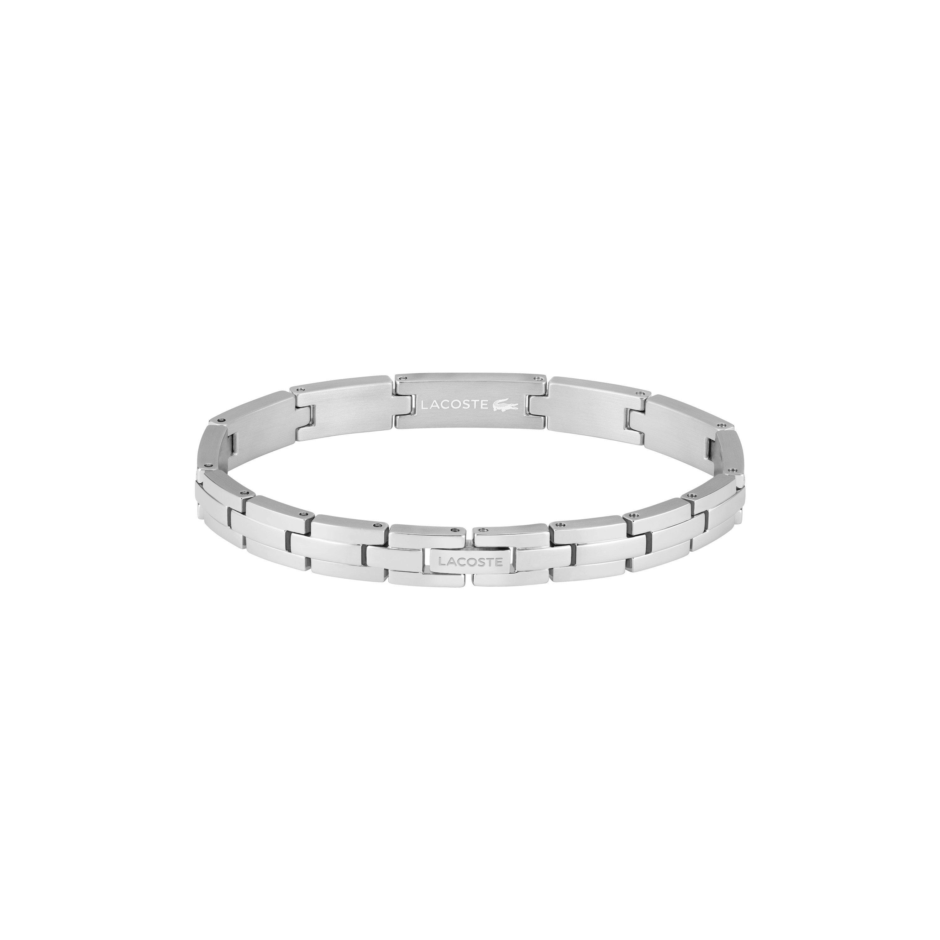 Stainless Steel - Lacoste - Lacoste Mens Stencil Gold IP and Green Enamel Crocodile Bracelet - 3