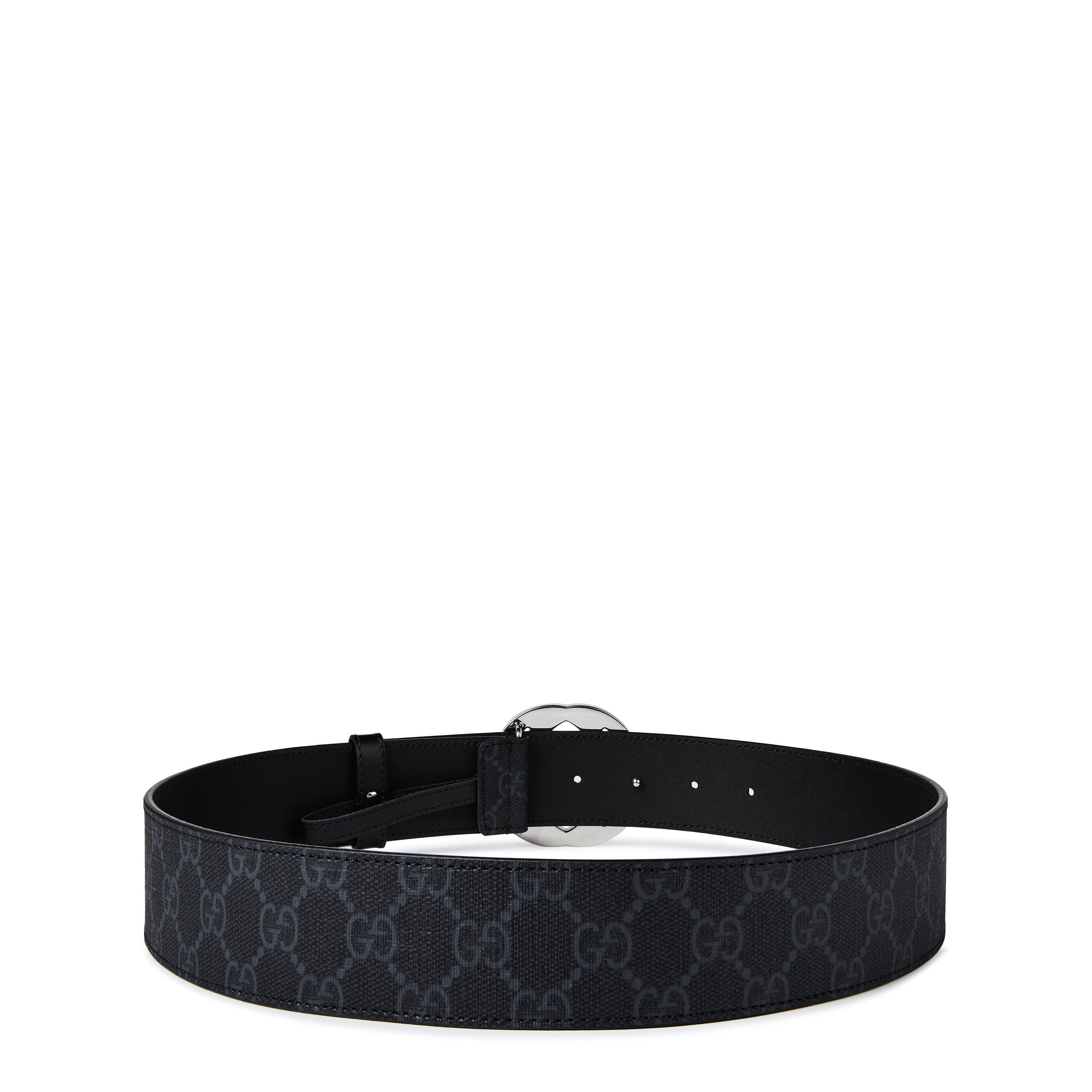 Black 8449 - Gucci - Men's Logo Canvas GG Supreme Belt - 6