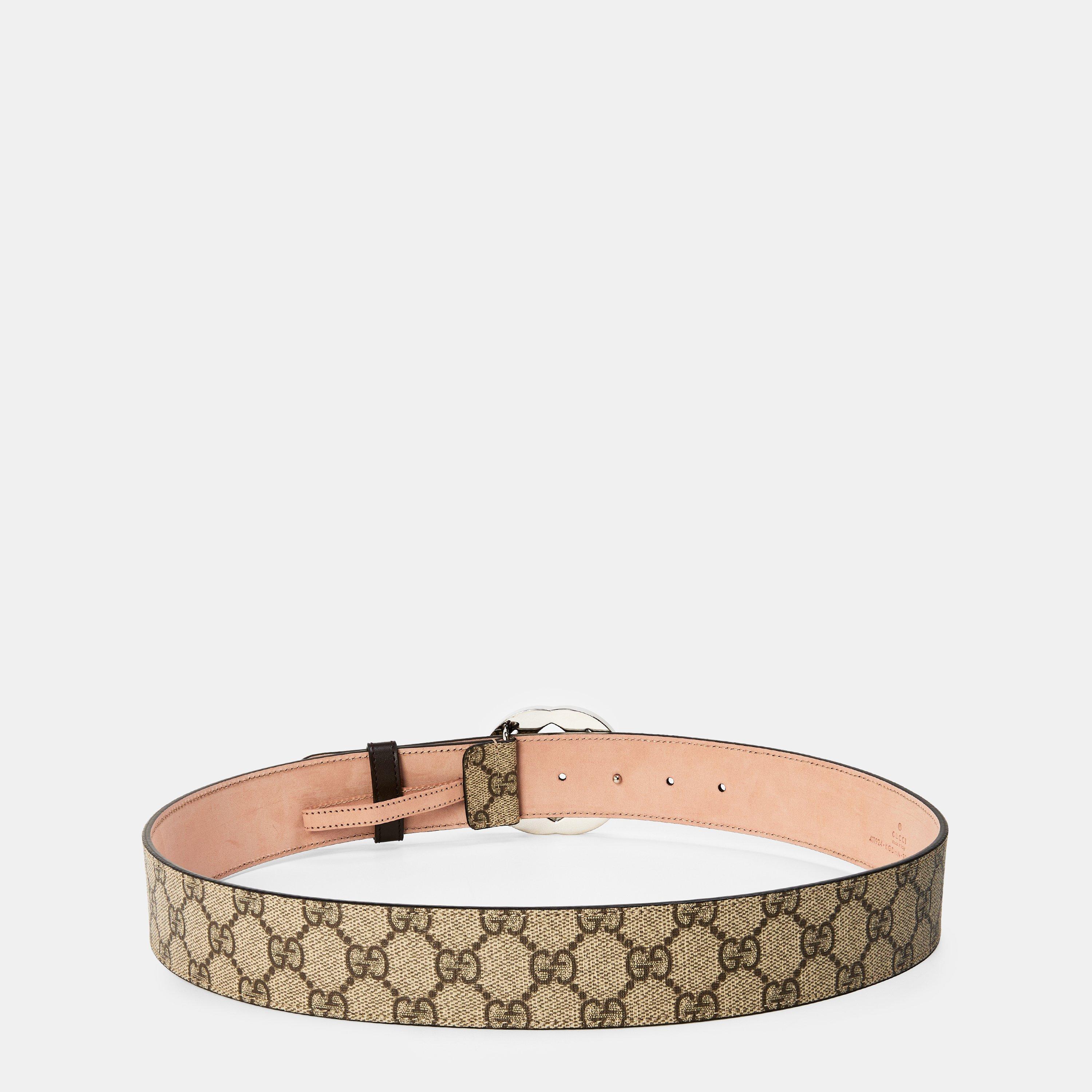 Beige 9643 - Gucci - Men's Logo Canvas GG Supreme Belt - 2