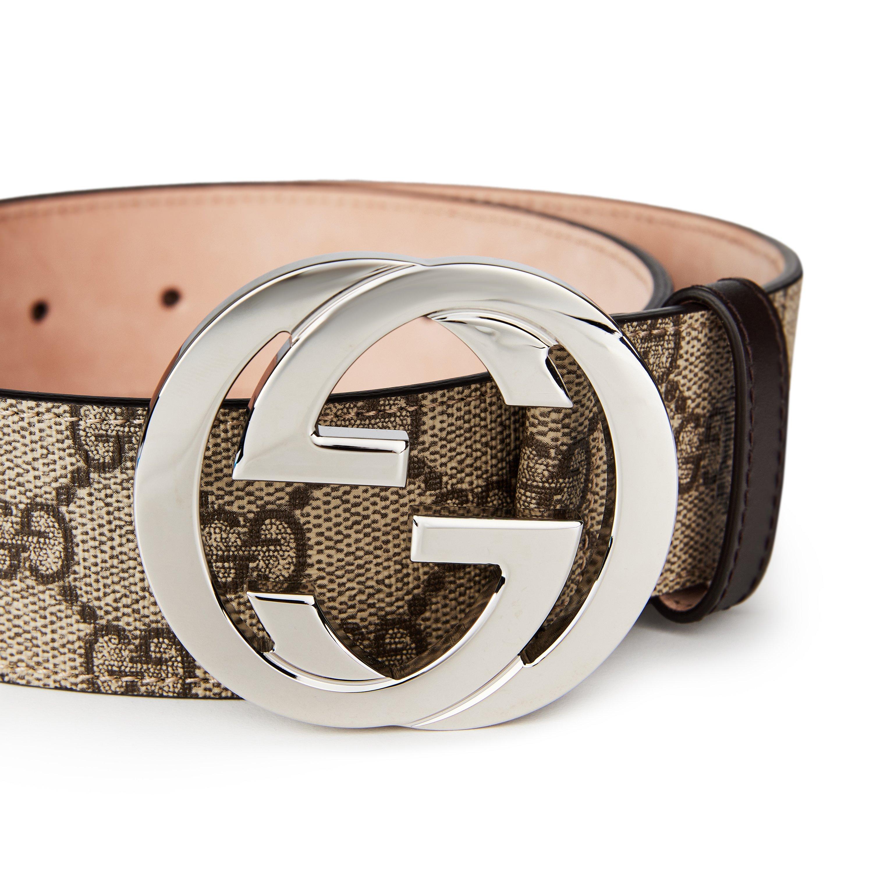 Beige 9643 - Gucci - Men's Logo Canvas GG Supreme Belt - 4