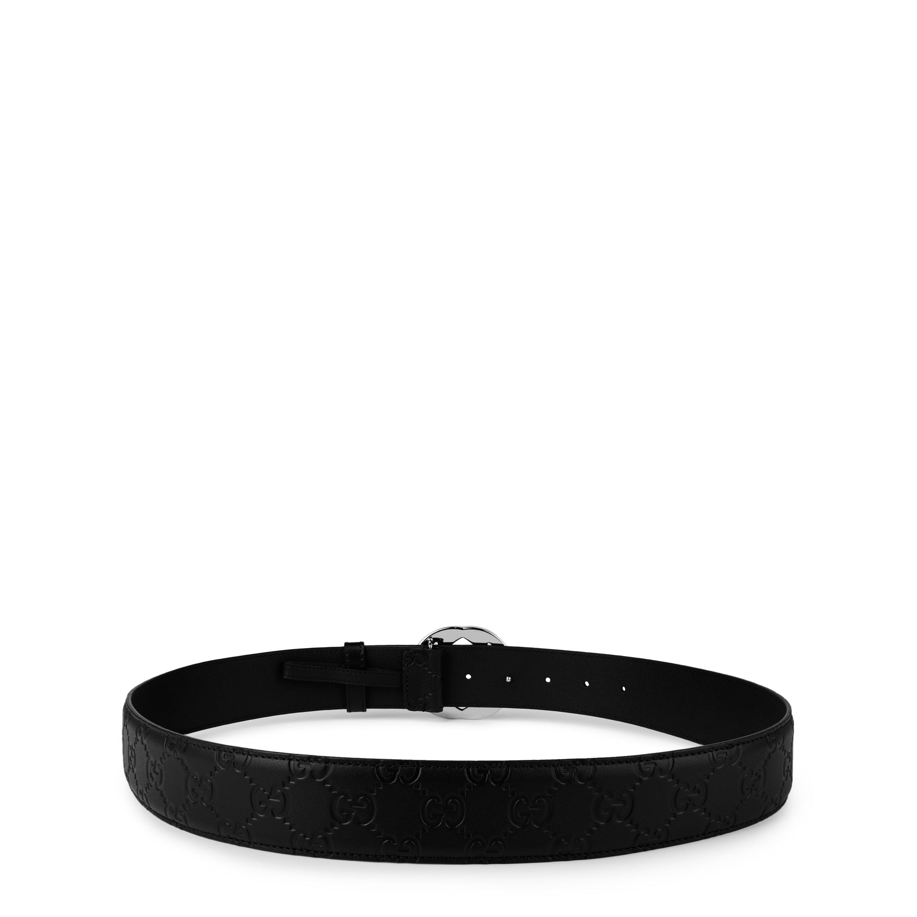 Gucci | Men'S Logo Leather Gg Interlocked Embossed Belt