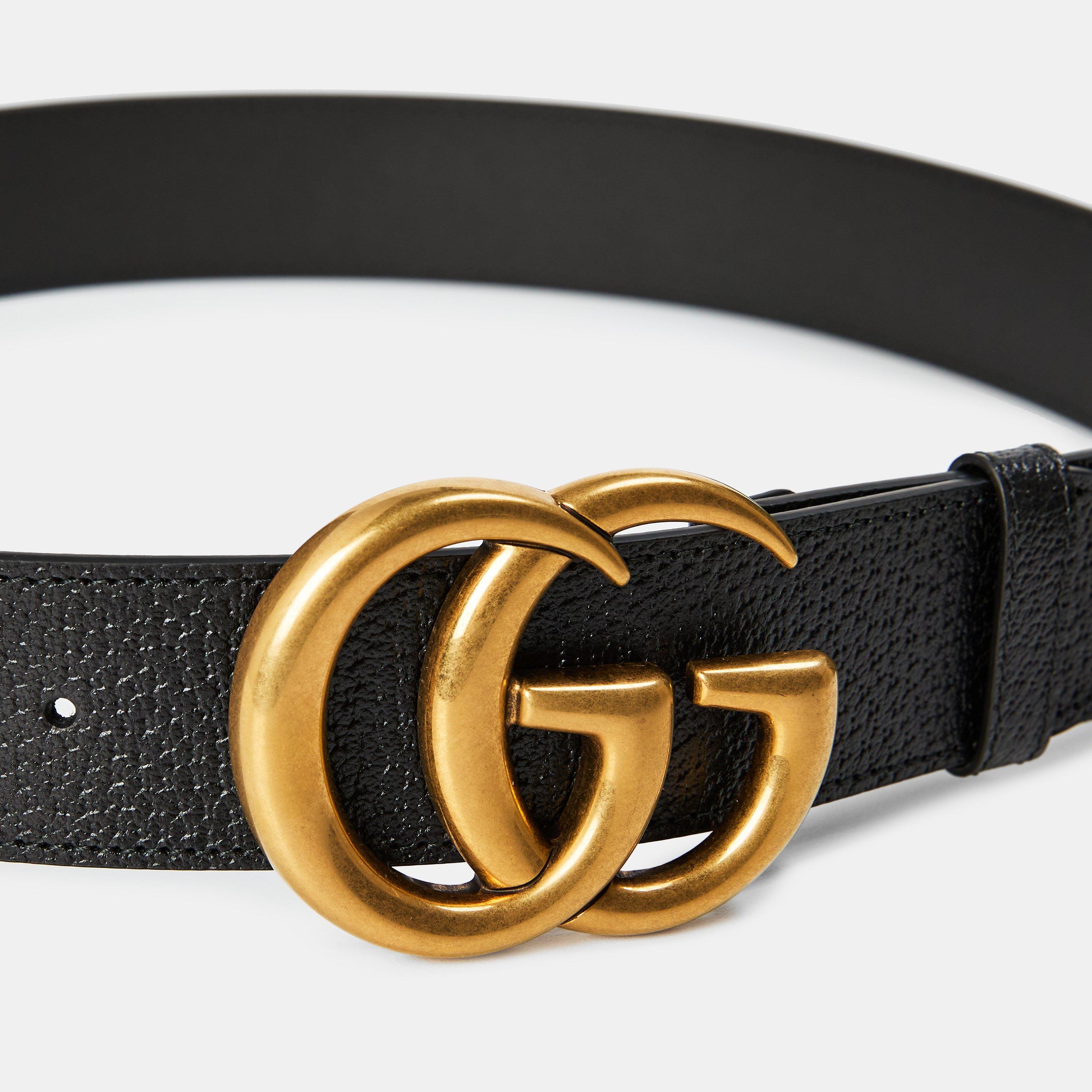 Black1000 - Gucci - Wide Leather Belt With Double G Buckle - 4
