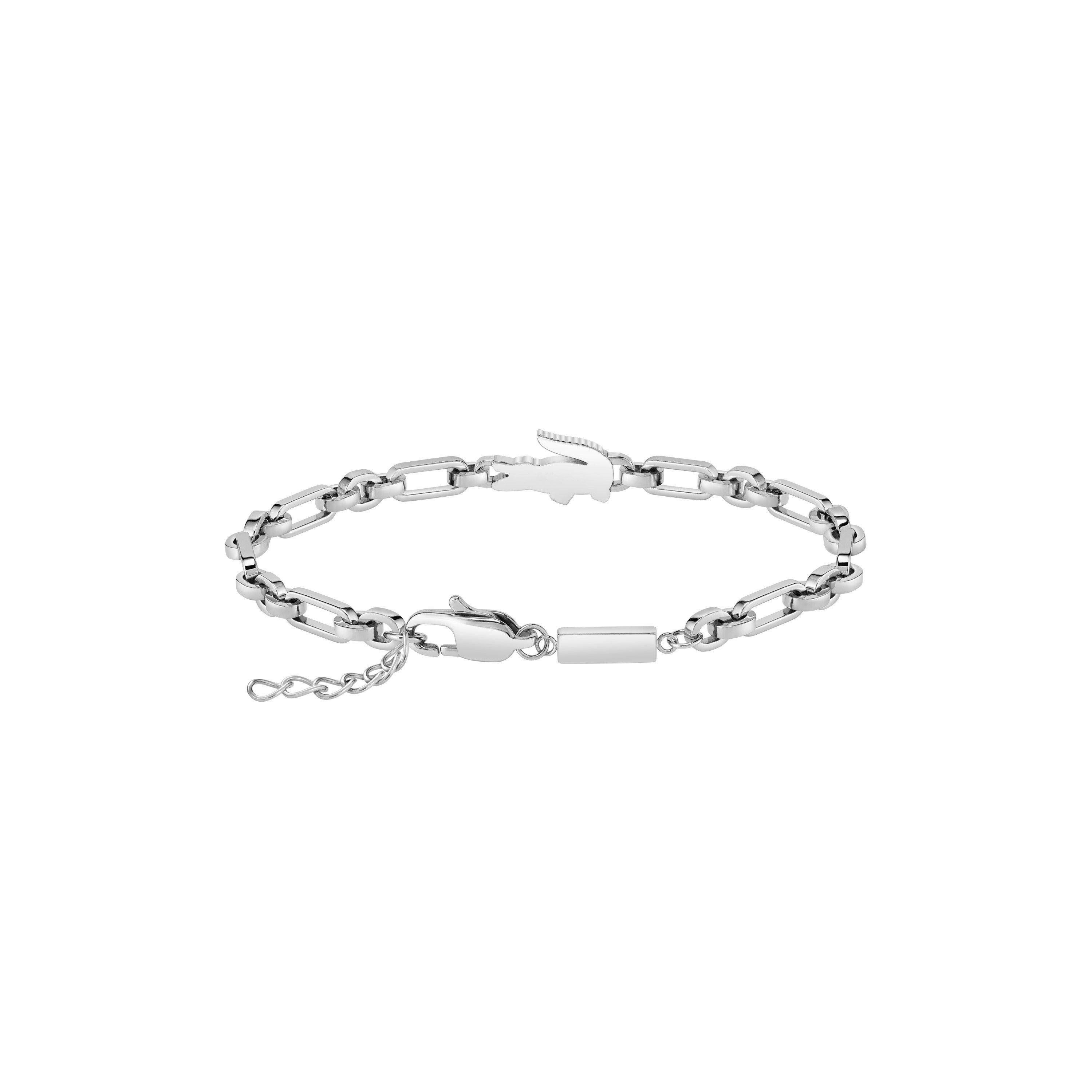 Stainless Steel - Lacoste - Lacoste Mens Arthor Stainless Steel and Green Enamel Crocodile Bracelet - 3