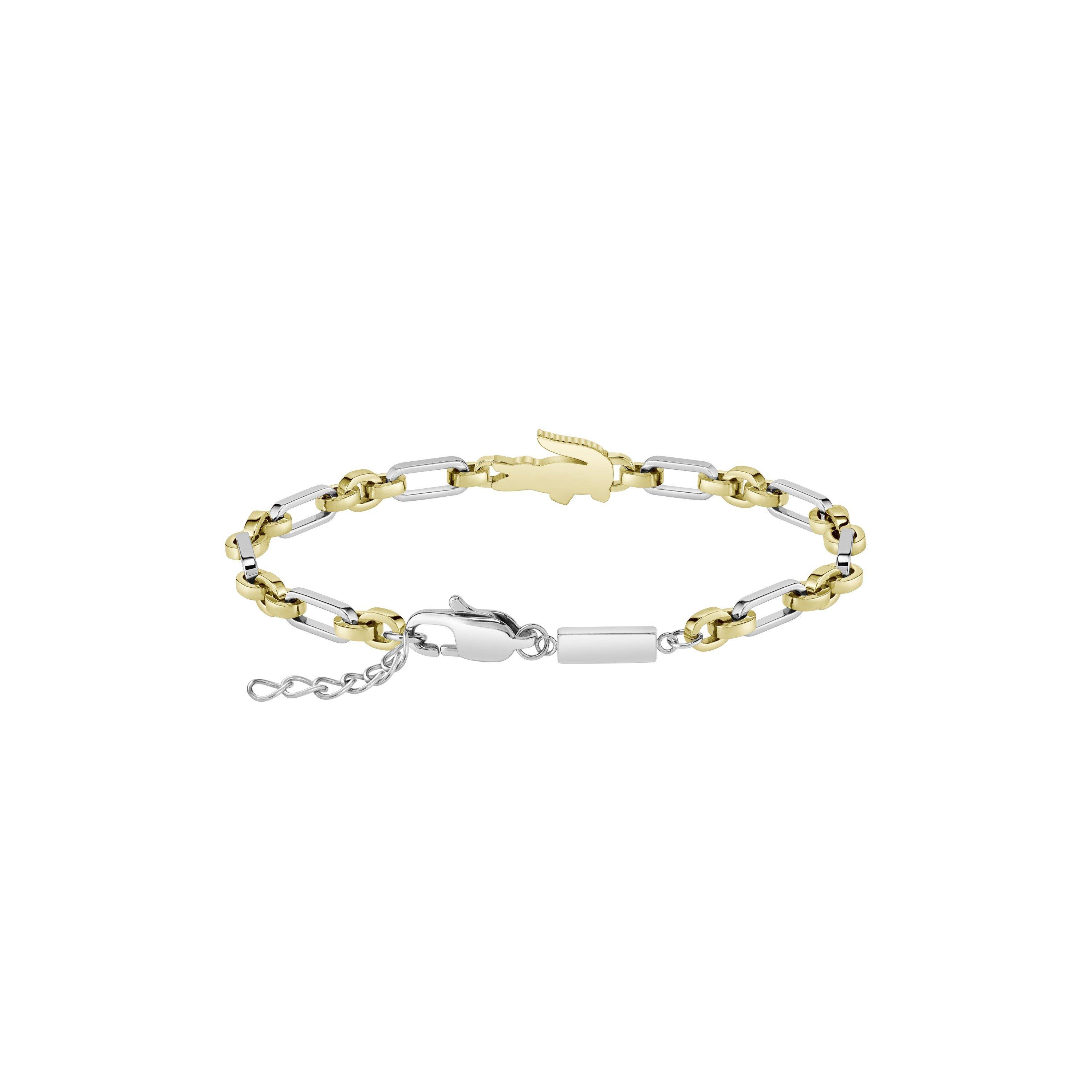 Gold Plated - Lacoste - Lacoste Mens Arthor Stainless Steel and Green Enamel Crocodile Bracelet - 3