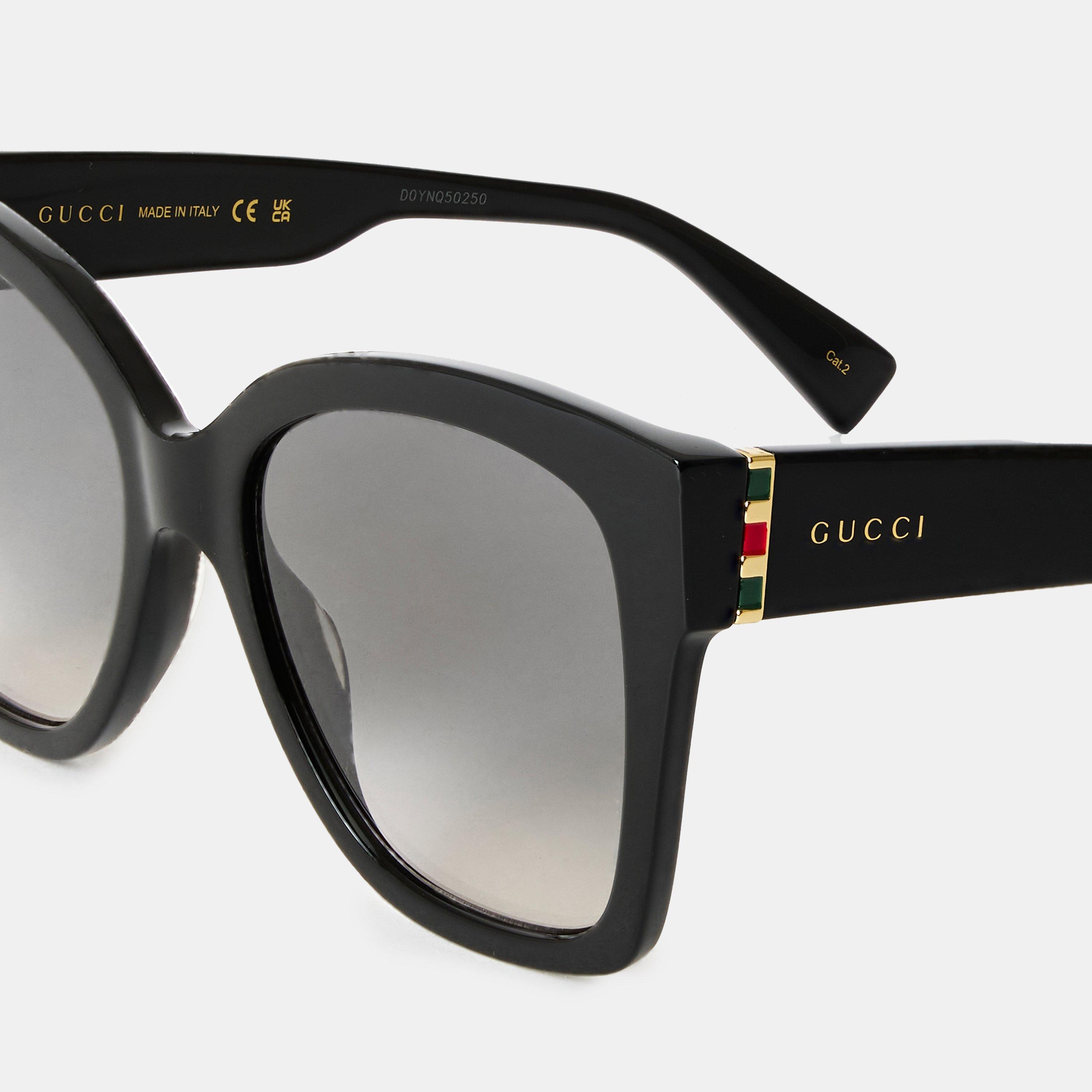 Black 001 - Gucci - Women's Square Graduated Sunglasses - 4