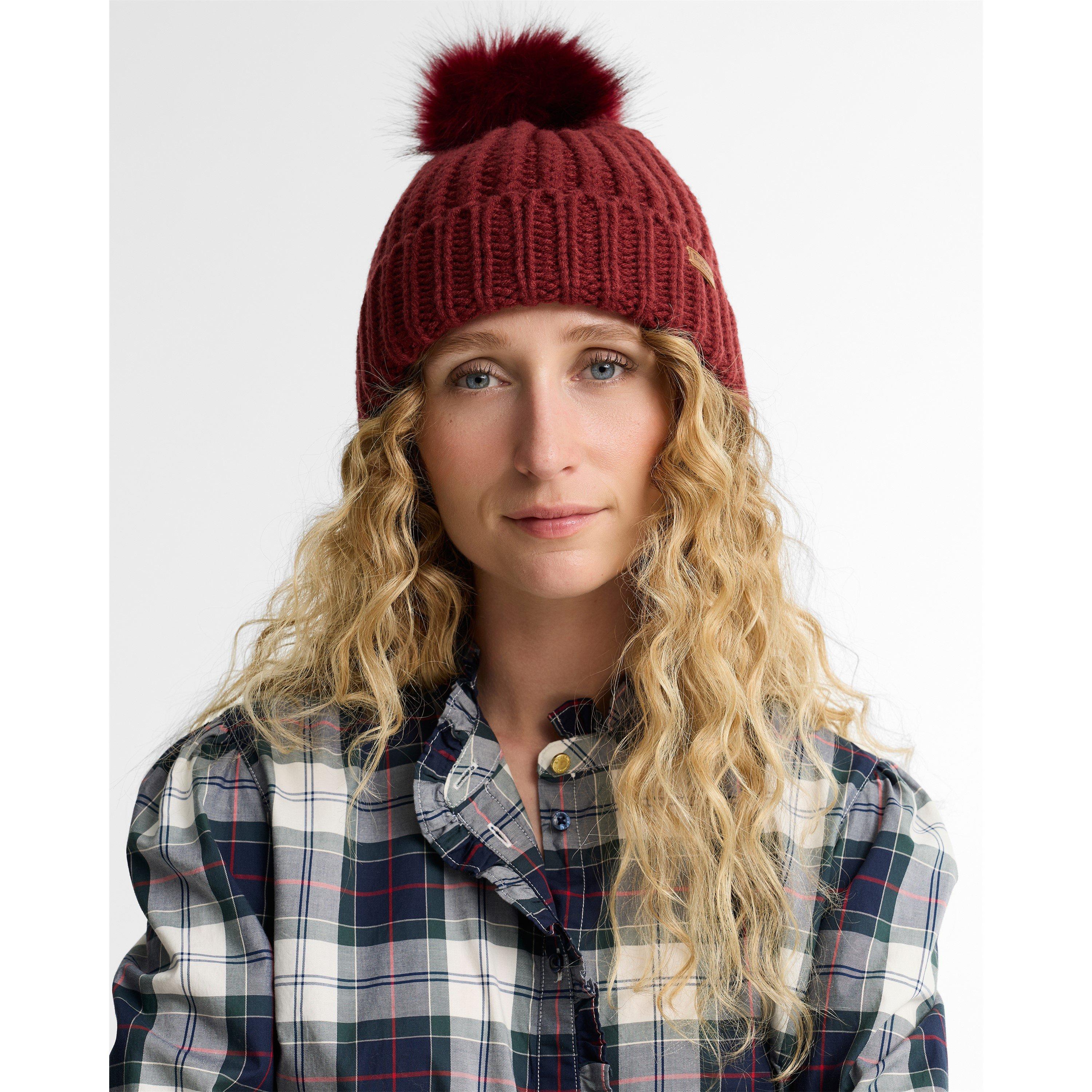 Cranberry - Barbour - Saltburn Beanie & Scarf Gift Set - 2