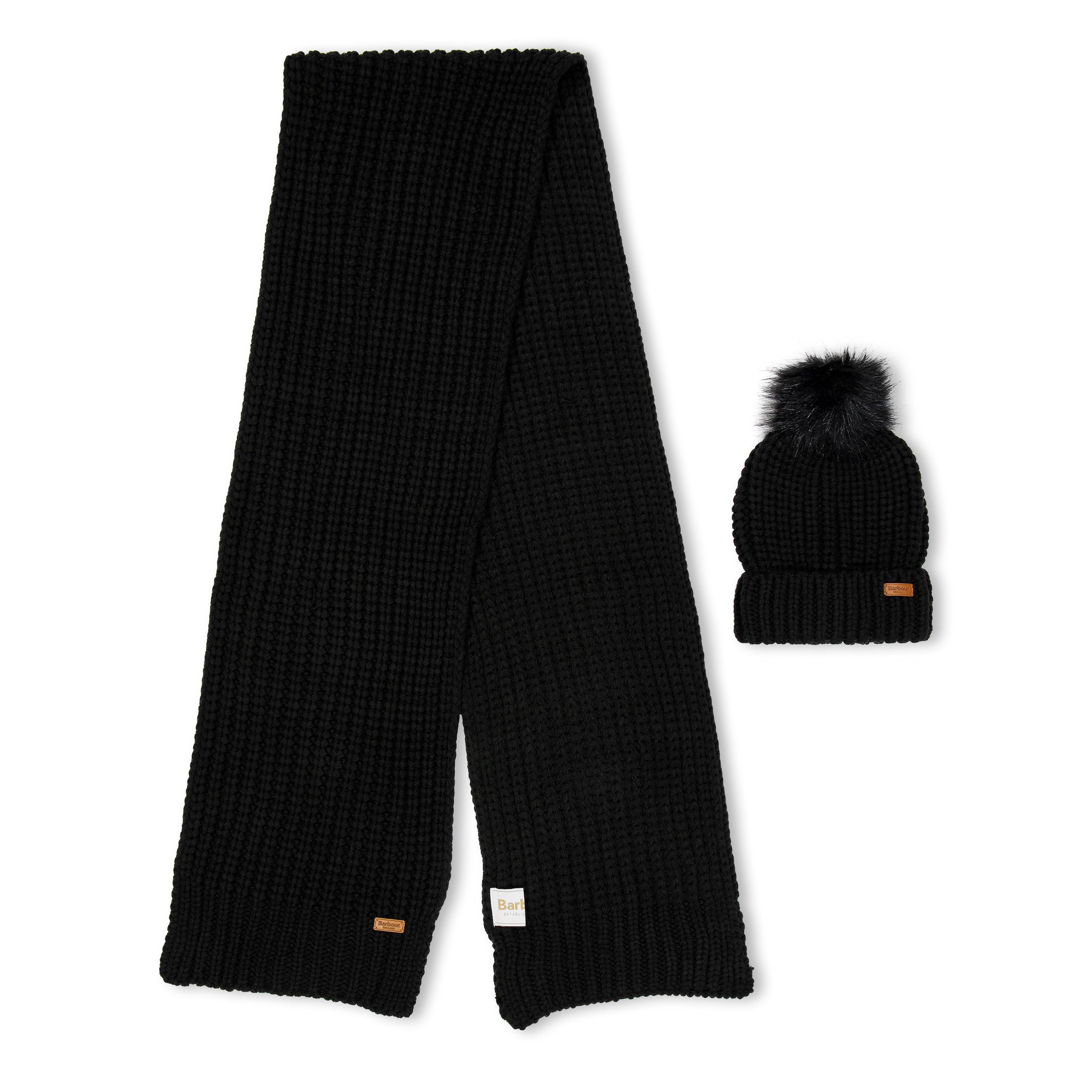 Barbour Saltburn Beanie & Scarf Gift Set - Black