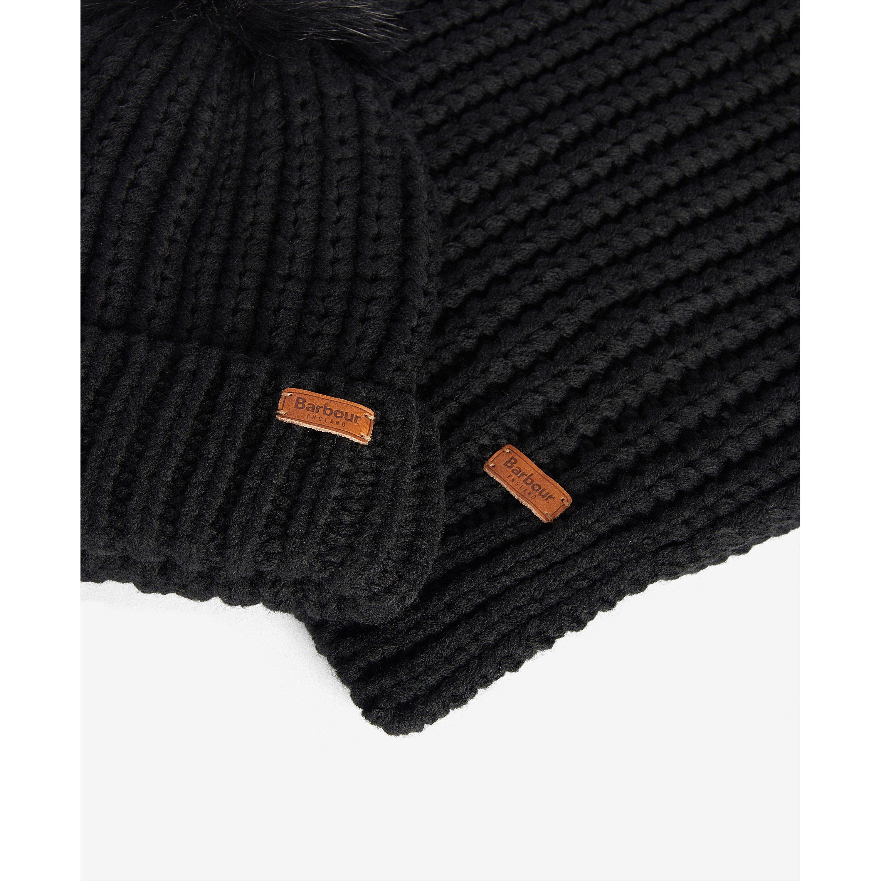 Black - Barbour - Saltburn Beanie & Scarf Gift Set - 5