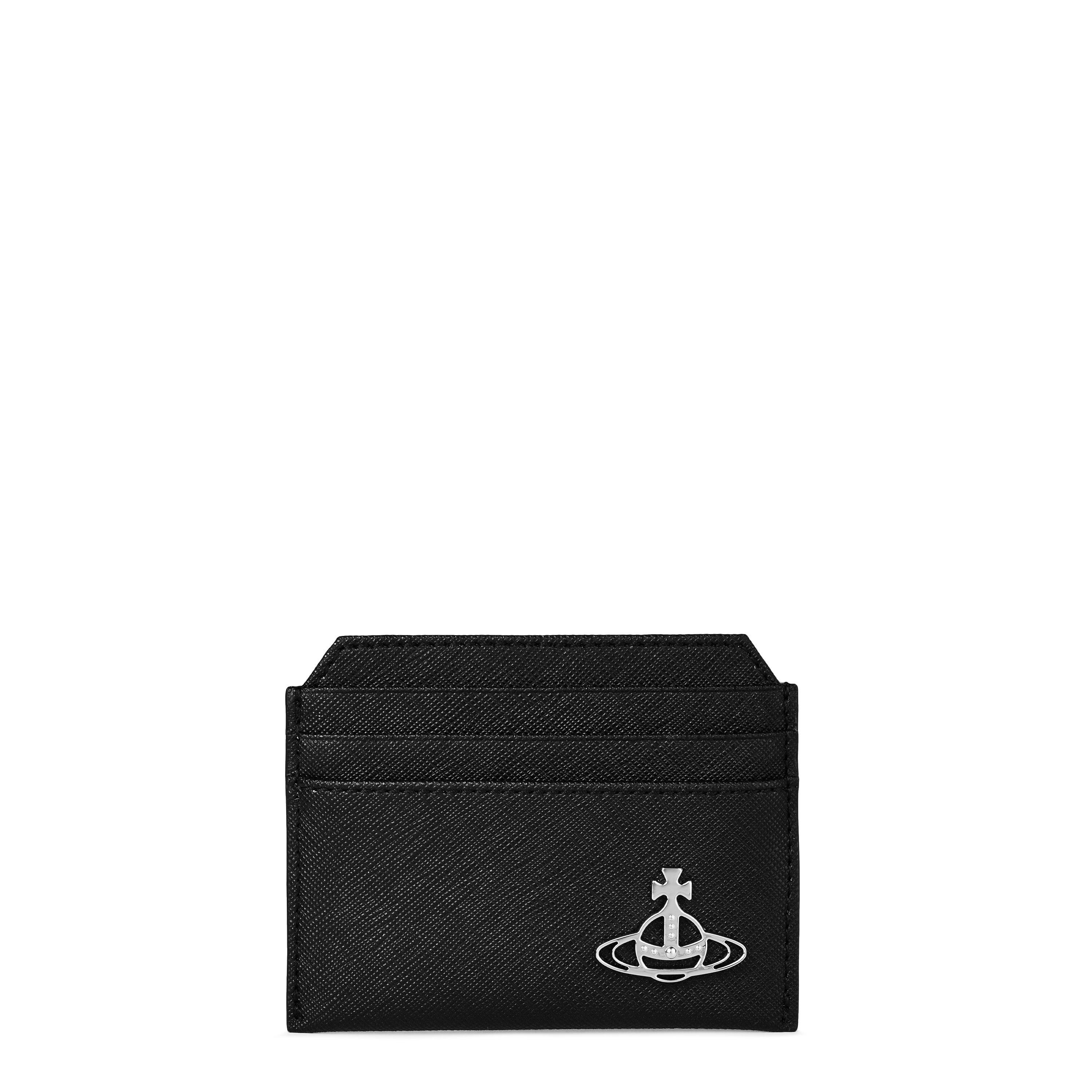 Black - Vivienne Westwood - Men's Textured Leather Milano Orb Card Holder - 1