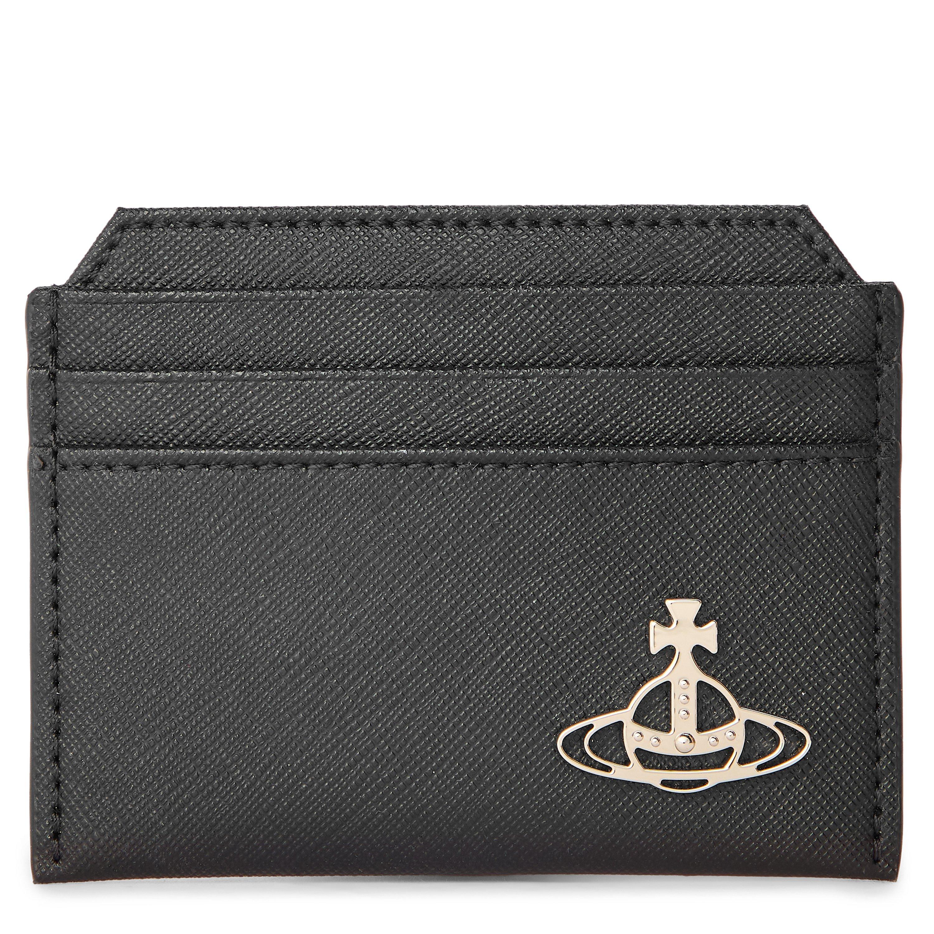 Vivienne Westwood Men's Plain Leather Orb Kent Card Holder - Silver/Black