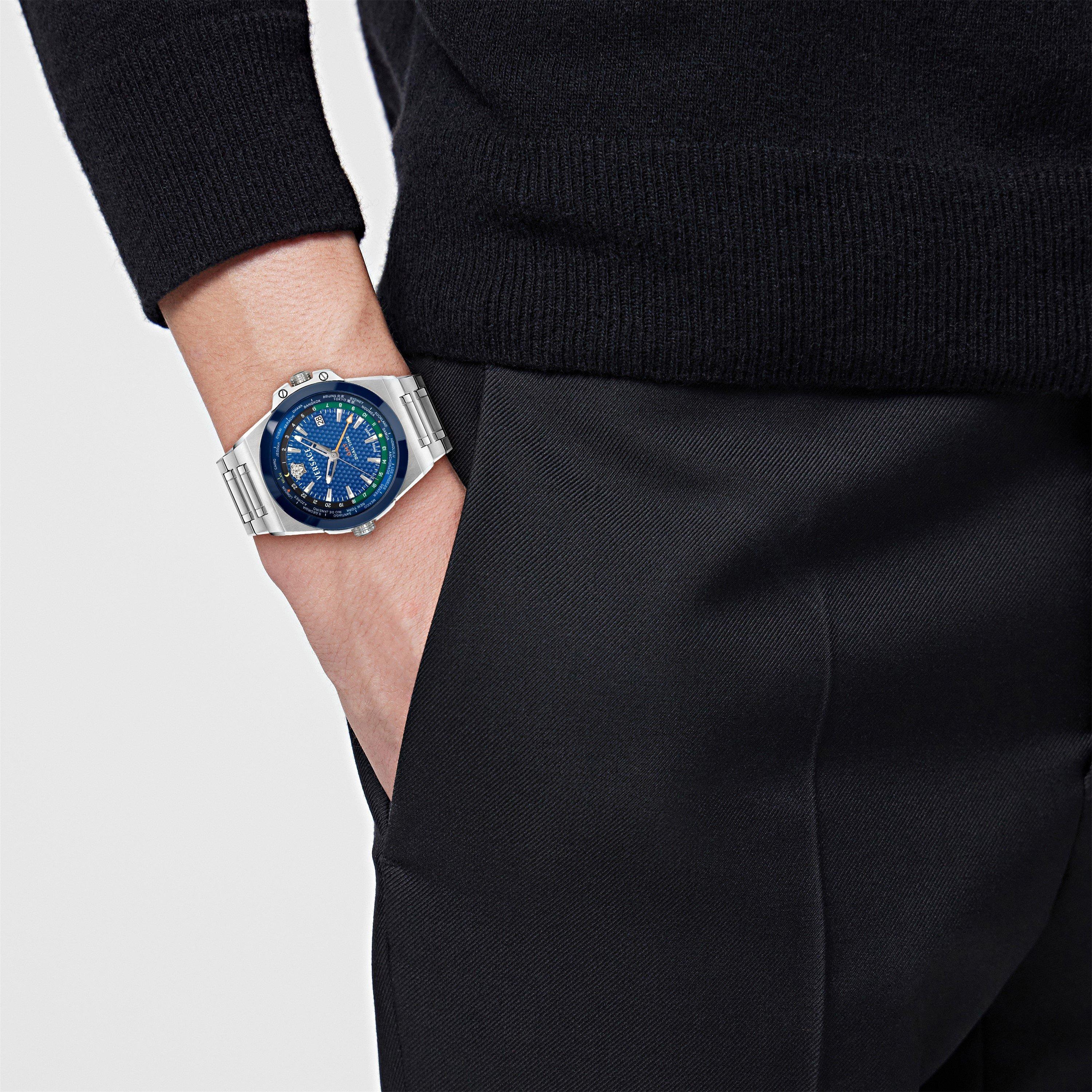 Blue/Silver - Versace - Versace GMT Watch Sn71 - 2