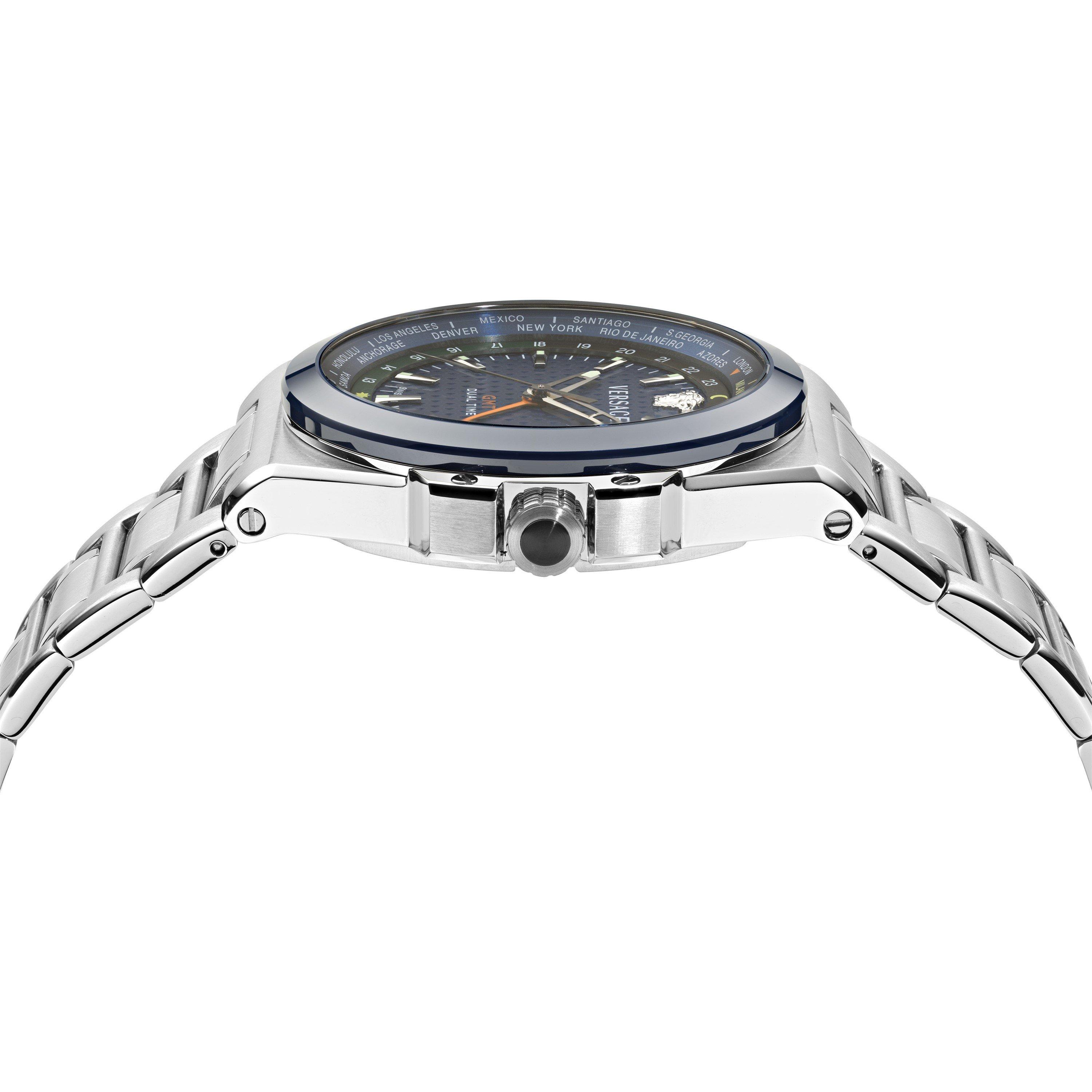 Blue/Silver - Versace - Versace GMT Watch Sn71 - 3