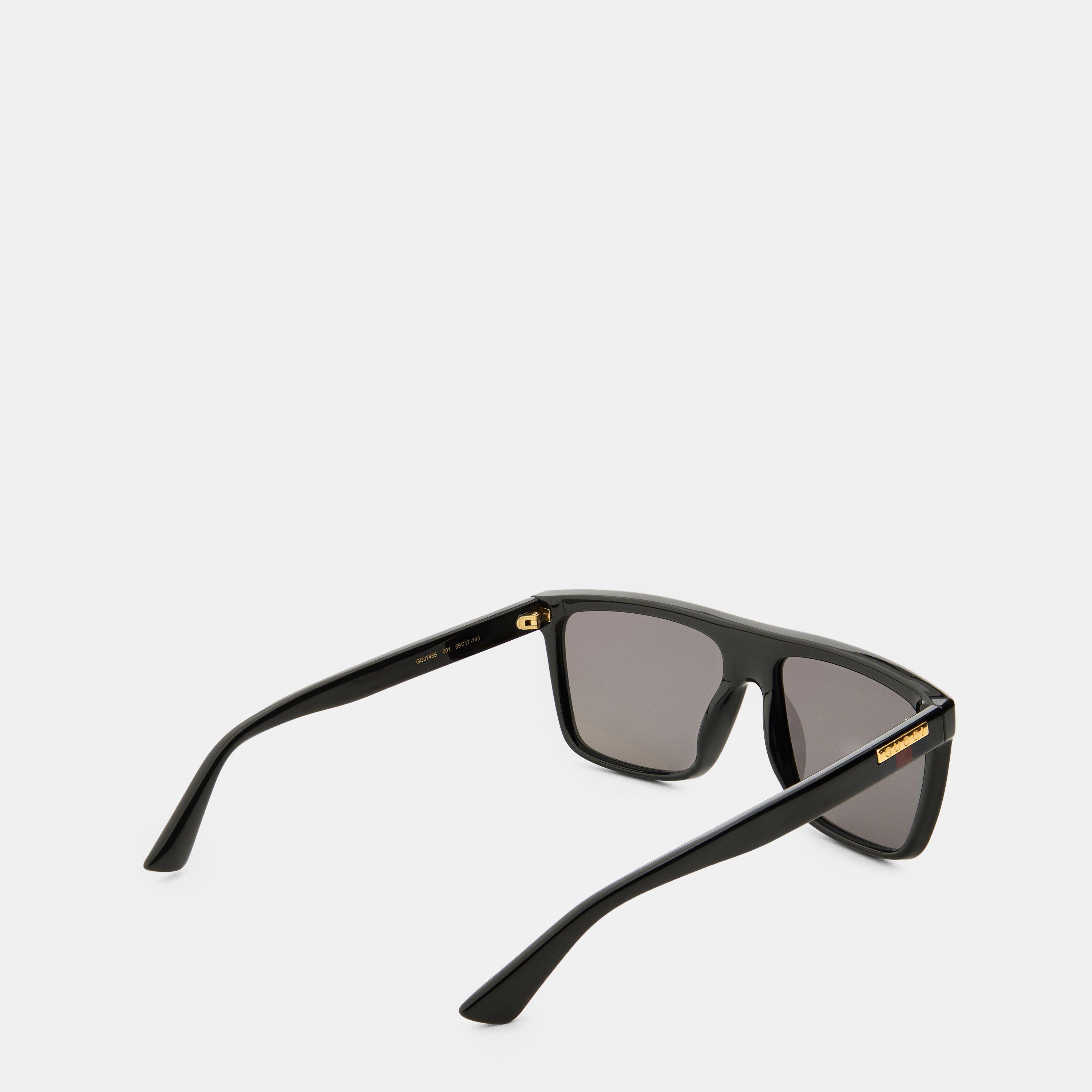 Black - Gucci - Rectangular Frame Sunglasses - 2