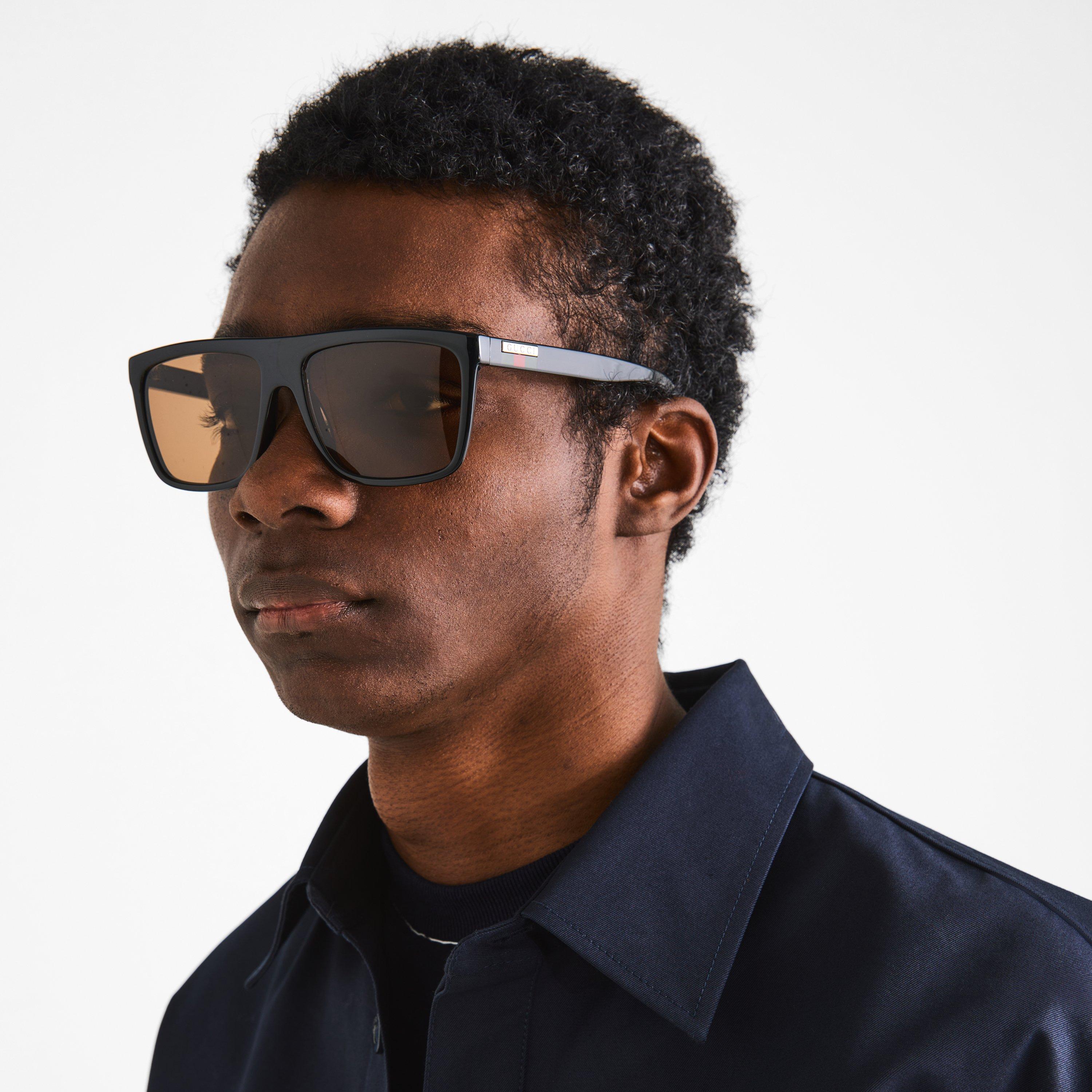 Brown - Gucci - Gucci GG0748S Mens Rectangular Sunglasses - 3