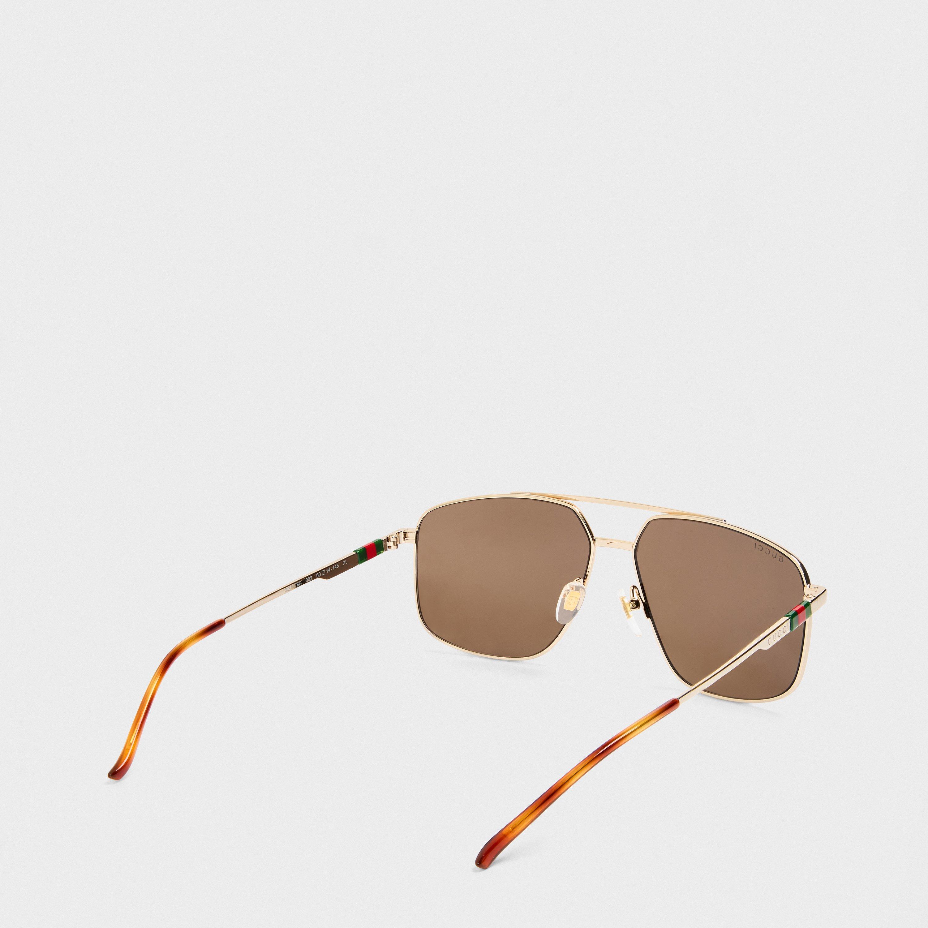Gold - Gucci - Aviator Sunglasses - 2