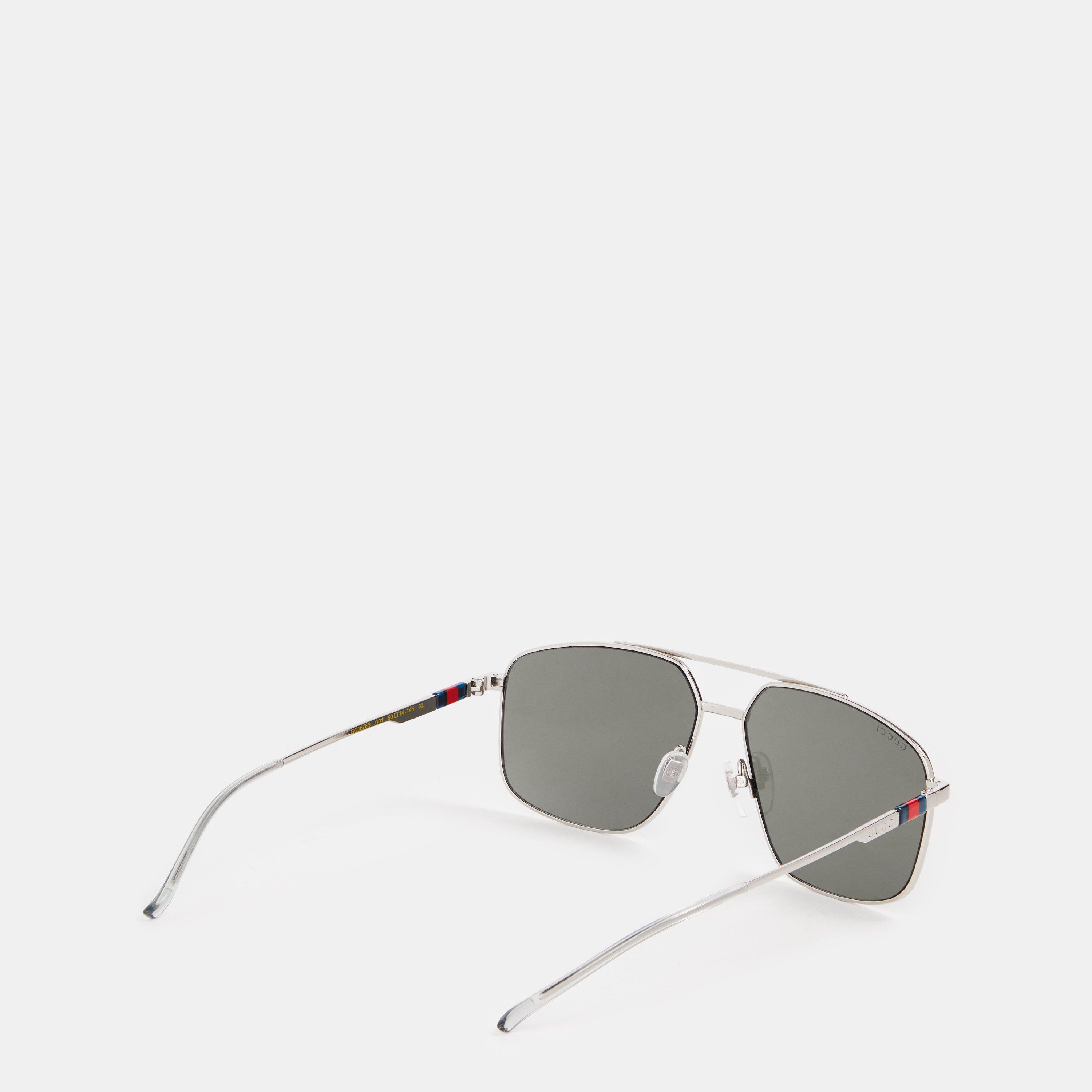 Silver - Gucci - Aviator Sunglasses - 2