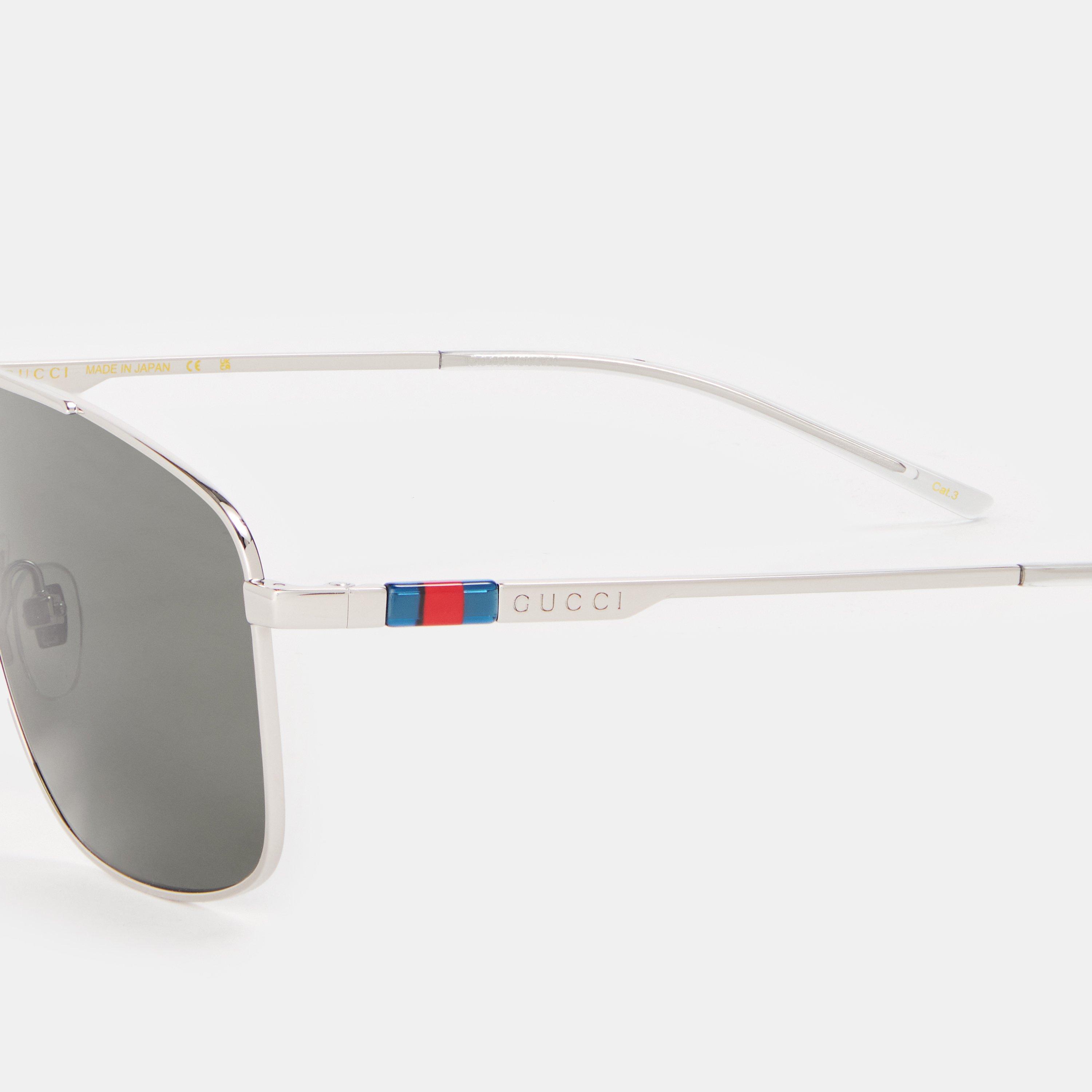 Silver - Gucci - Aviator Sunglasses - 4