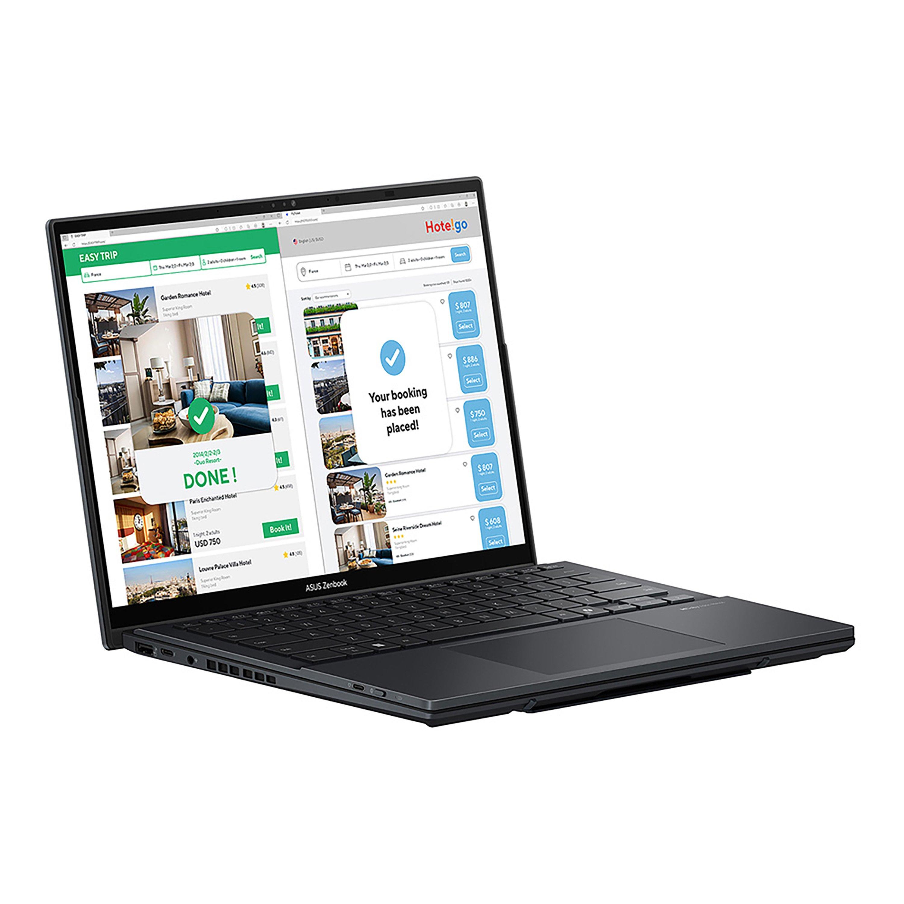 Black - ASUS - ASUS Zenbook DUO 14 Dual OLED Touch Laptop - Core Ultra 9 285H 32GB RAM 1TB SSD Windows 11 - 3