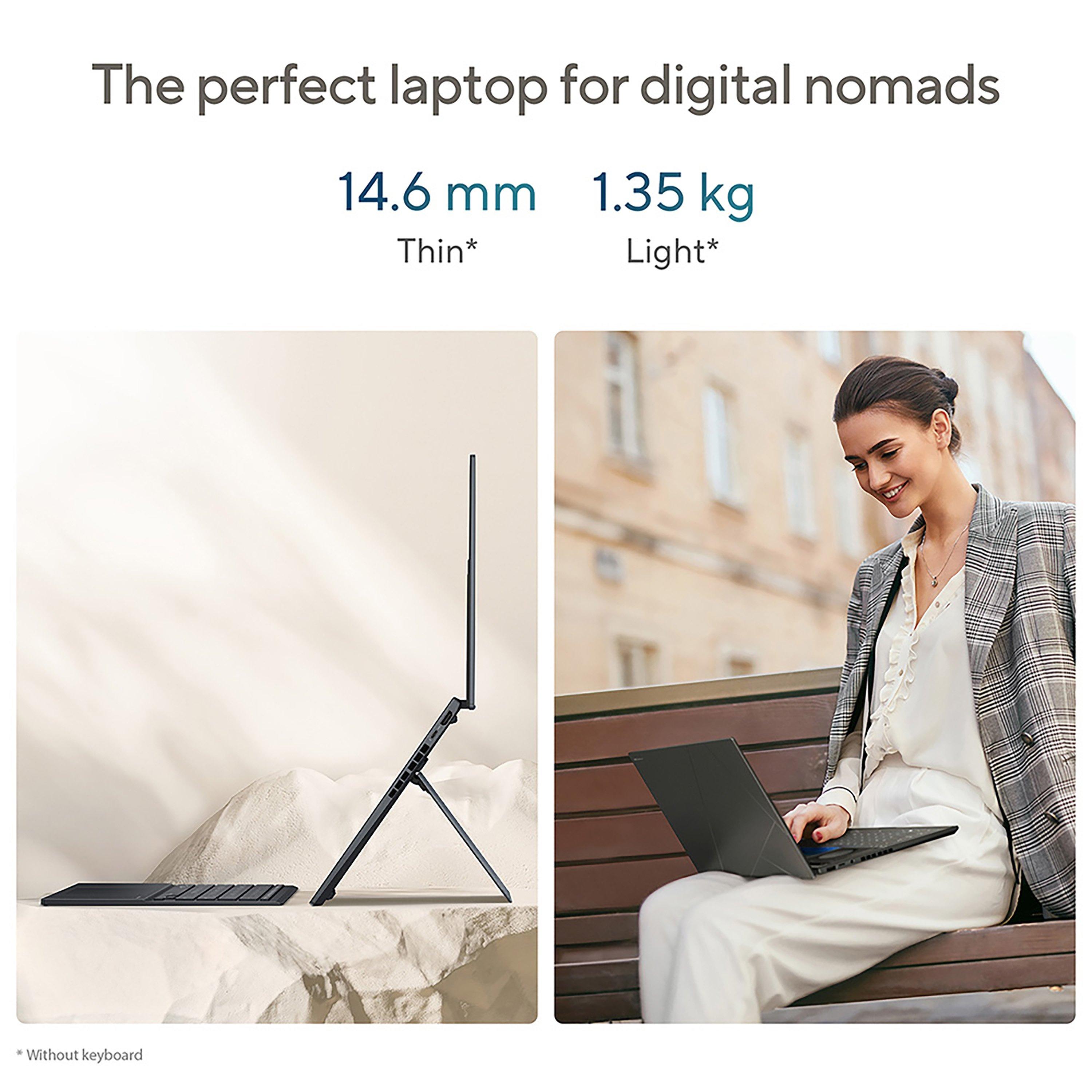 Black - ASUS - ASUS Zenbook DUO 14 Dual OLED Touch Laptop - Core Ultra 9 285H 32GB RAM 1TB SSD Windows 11 - 9