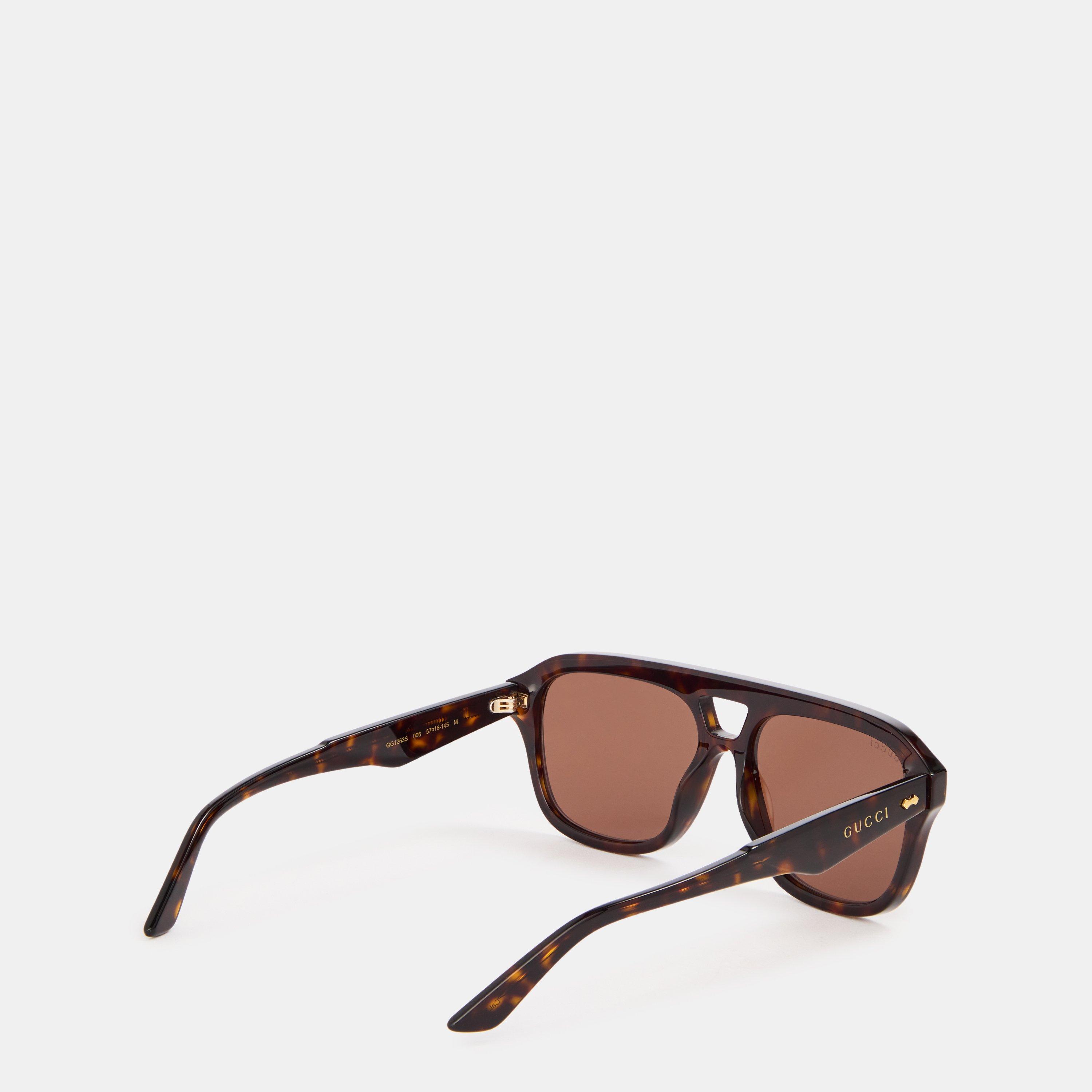 Brown - Gucci - Aviator Sunglasses - 2