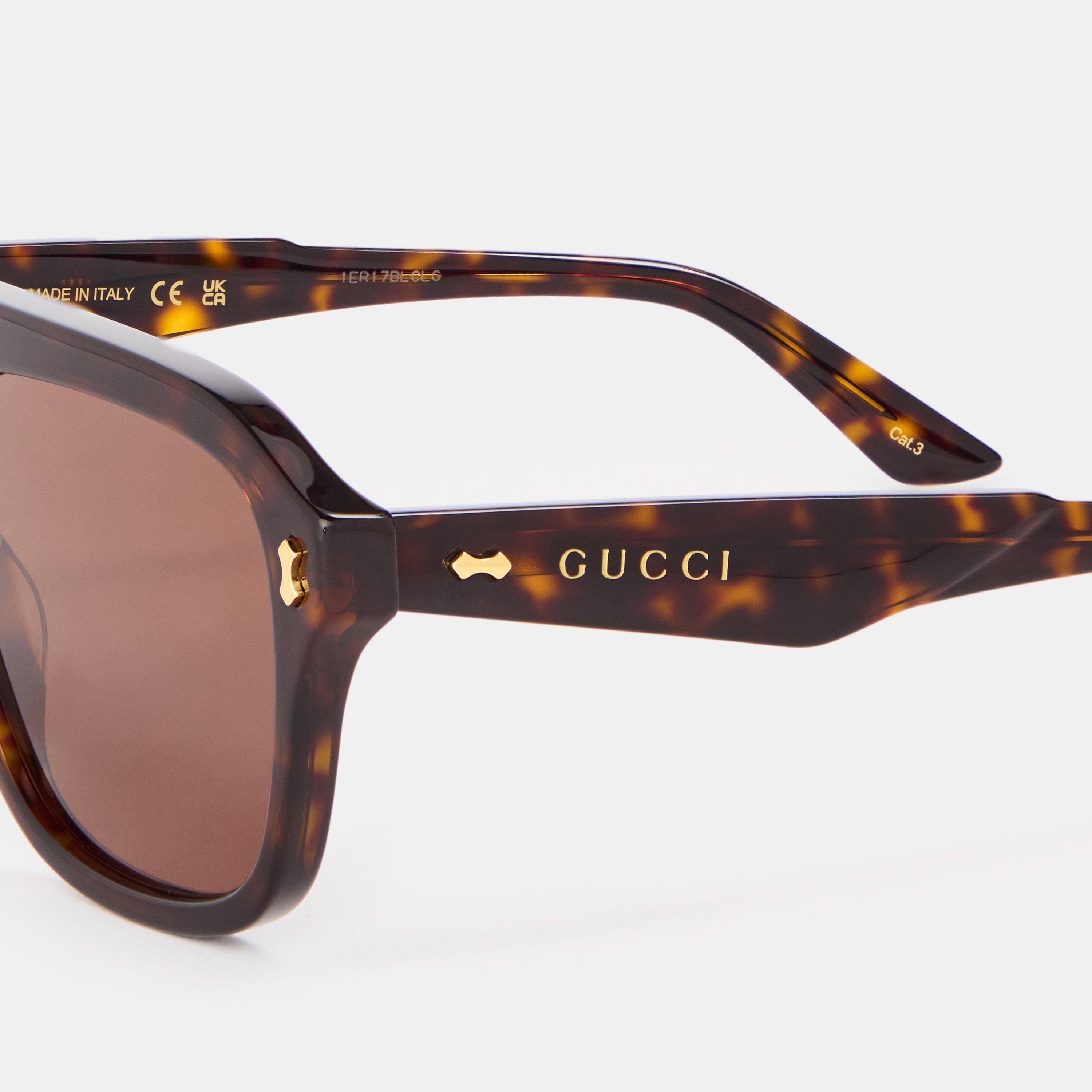 Brown - Gucci - Aviator Sunglasses - 4