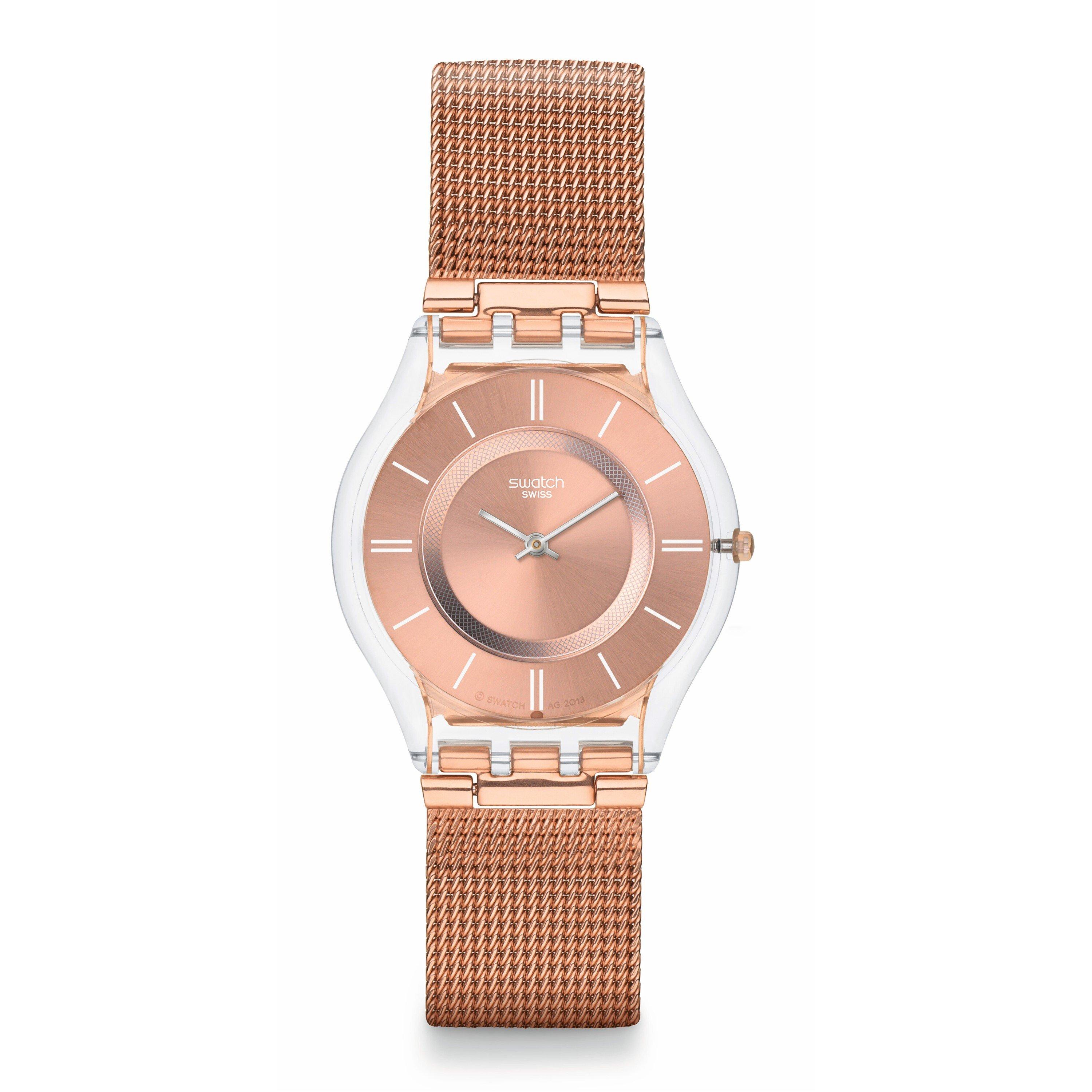 Gold/Clear - Swatch - Unisex Adults Hello Darling Analogue Quartz Watch - 1