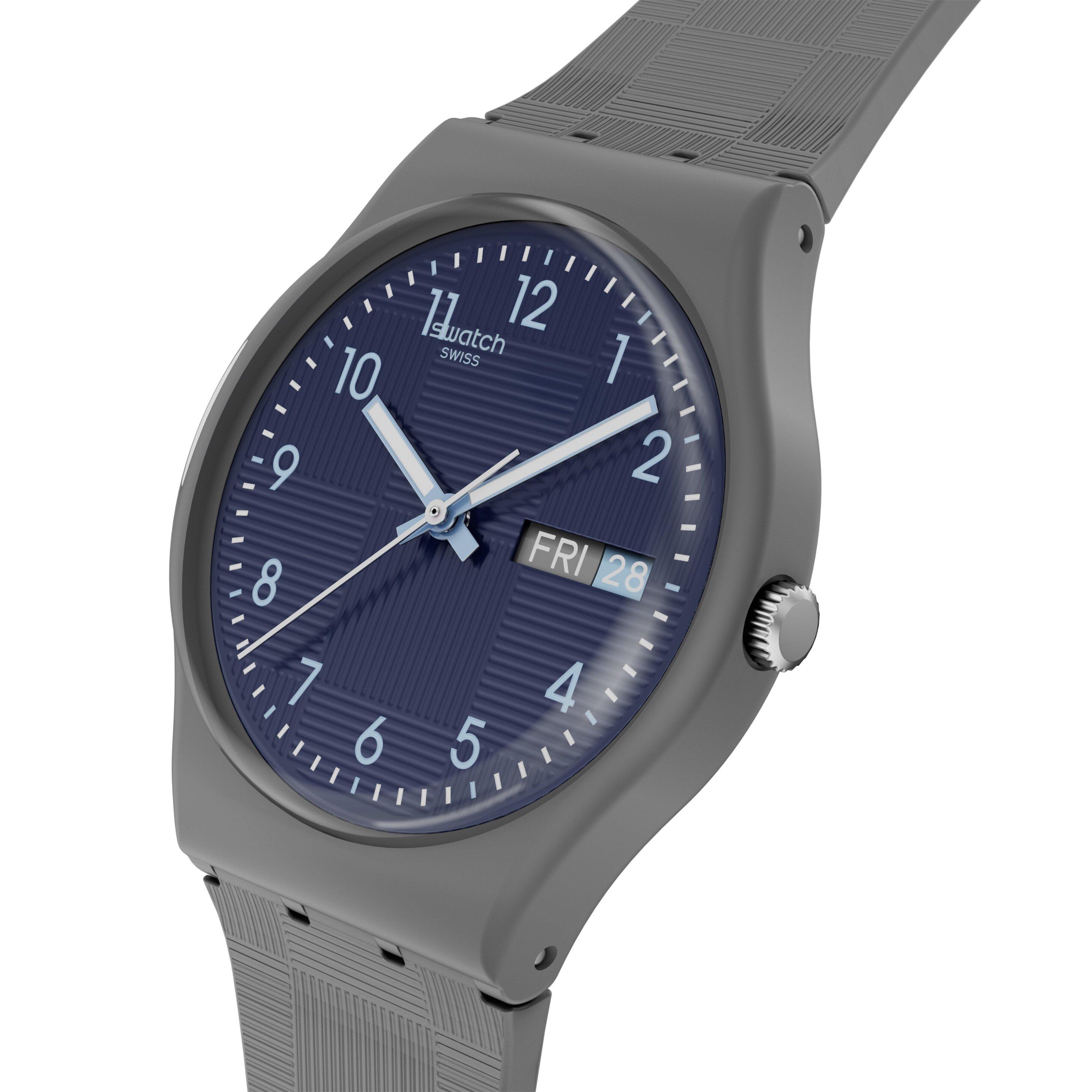Blue/Grey - Swatch - Unisex Adults Tile Dial Analogue Quartz Watch - 3