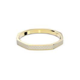 Swarovski Dextera bangle, Octagon shape, White, Gold tone plated