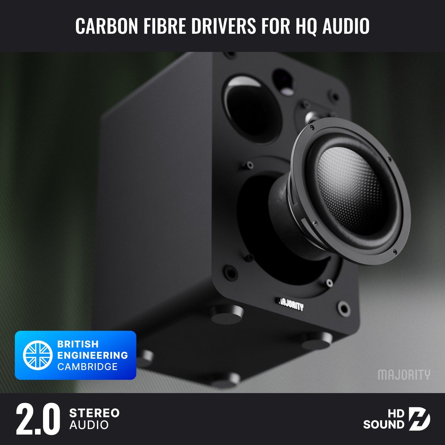 Black - MAJORITY - D70X Bookshelf Speakers - 3