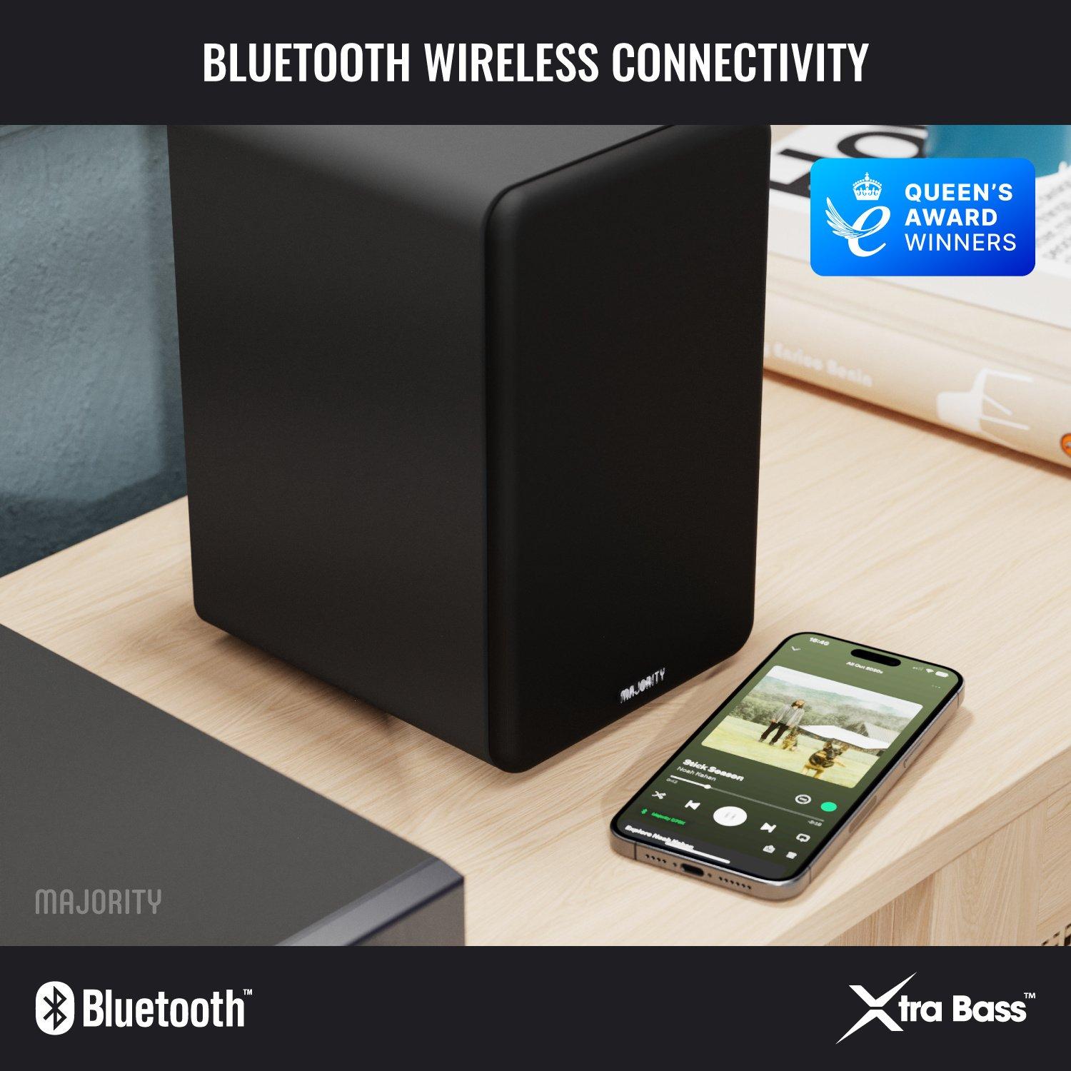 Black - MAJORITY - D70X Bookshelf Speakers - 4