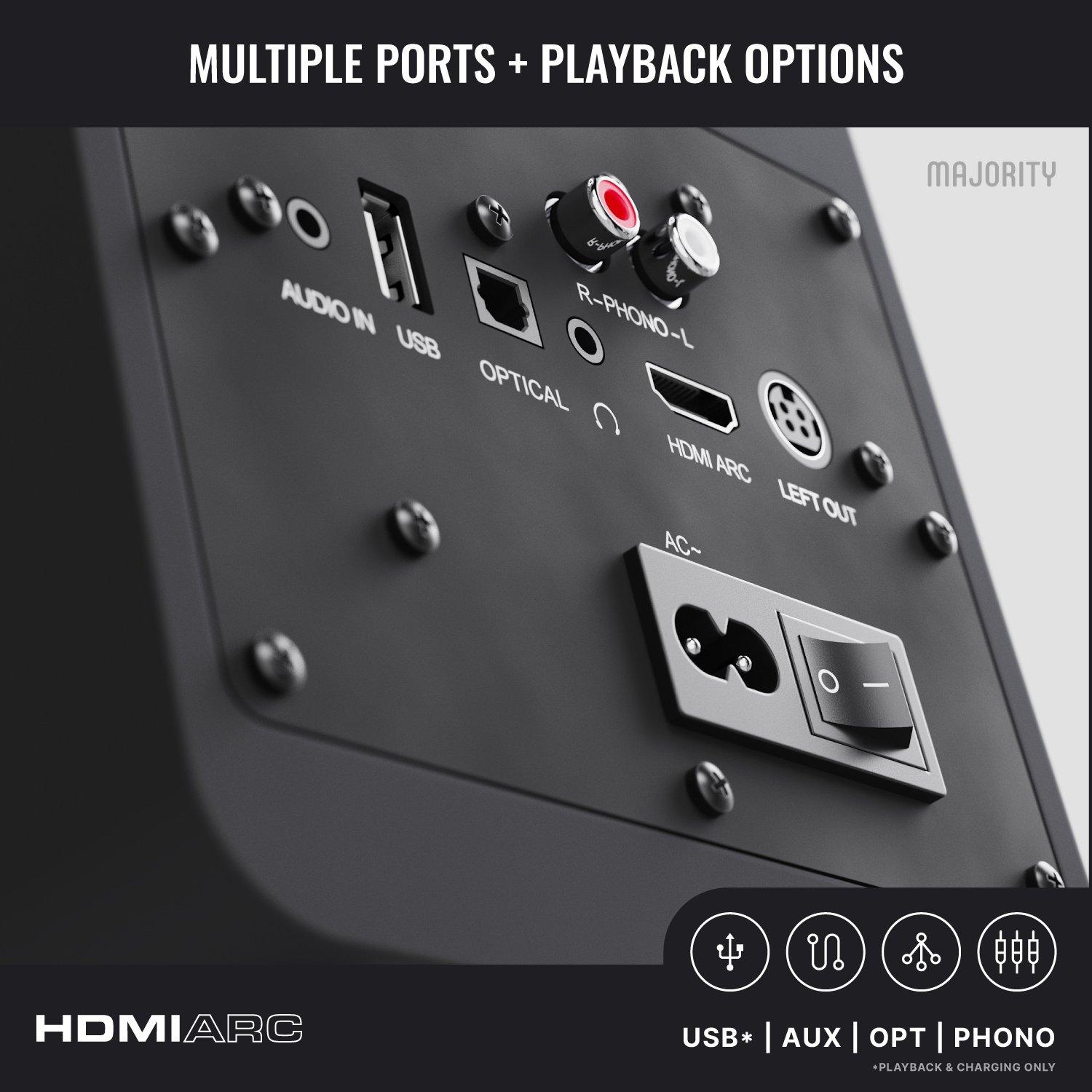 Black - MAJORITY - D70X Bookshelf Speakers - 5