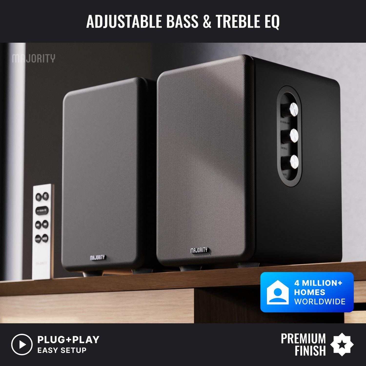 Black - MAJORITY - D70X Bookshelf Speakers - 6