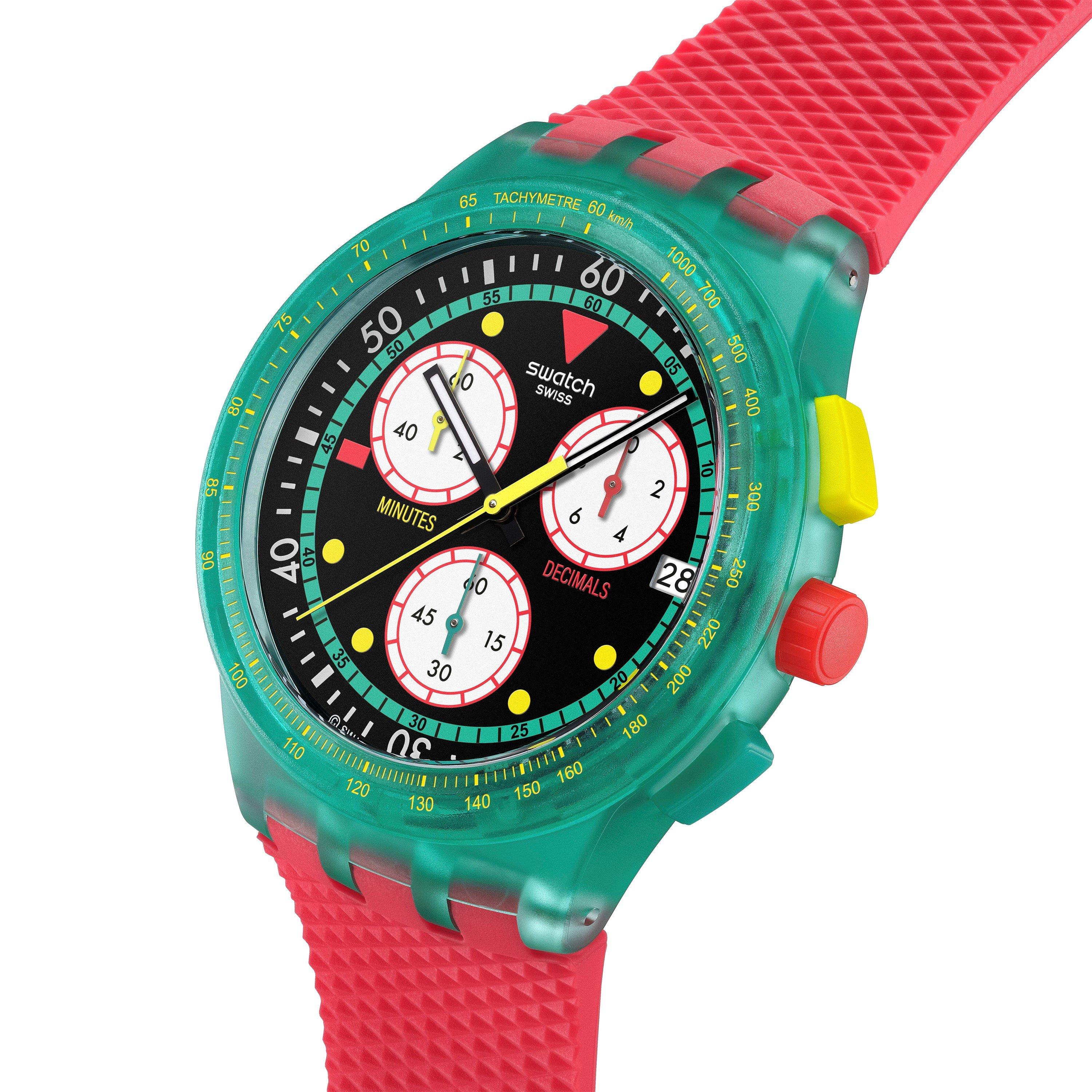 Neon Emerald - Swatch - Unisex Adults Chrono Analogue Quartz Watch - 3
