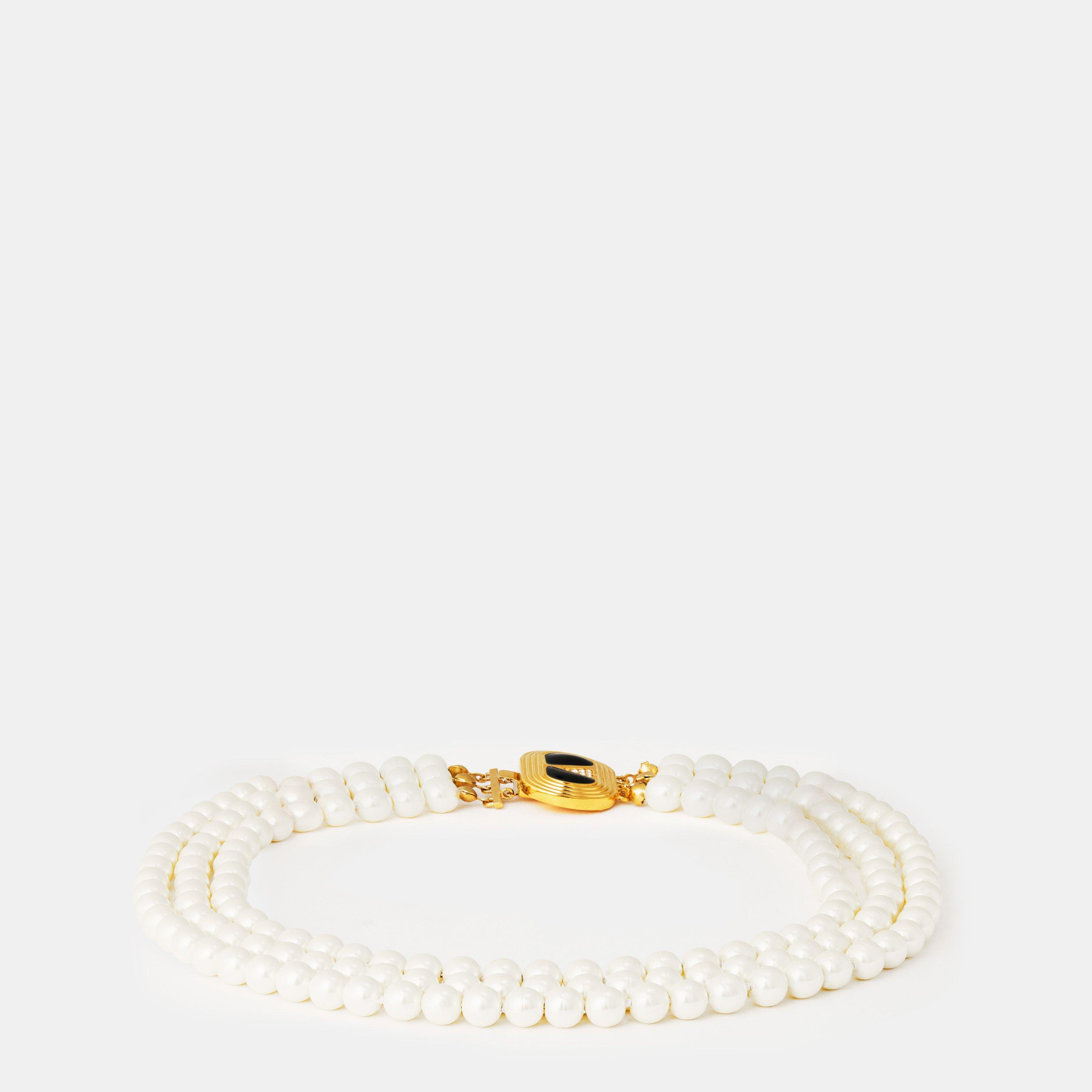 Cream/Oro - Valentino Garavani - Women's Perla Pearl Statement Necklace - 1