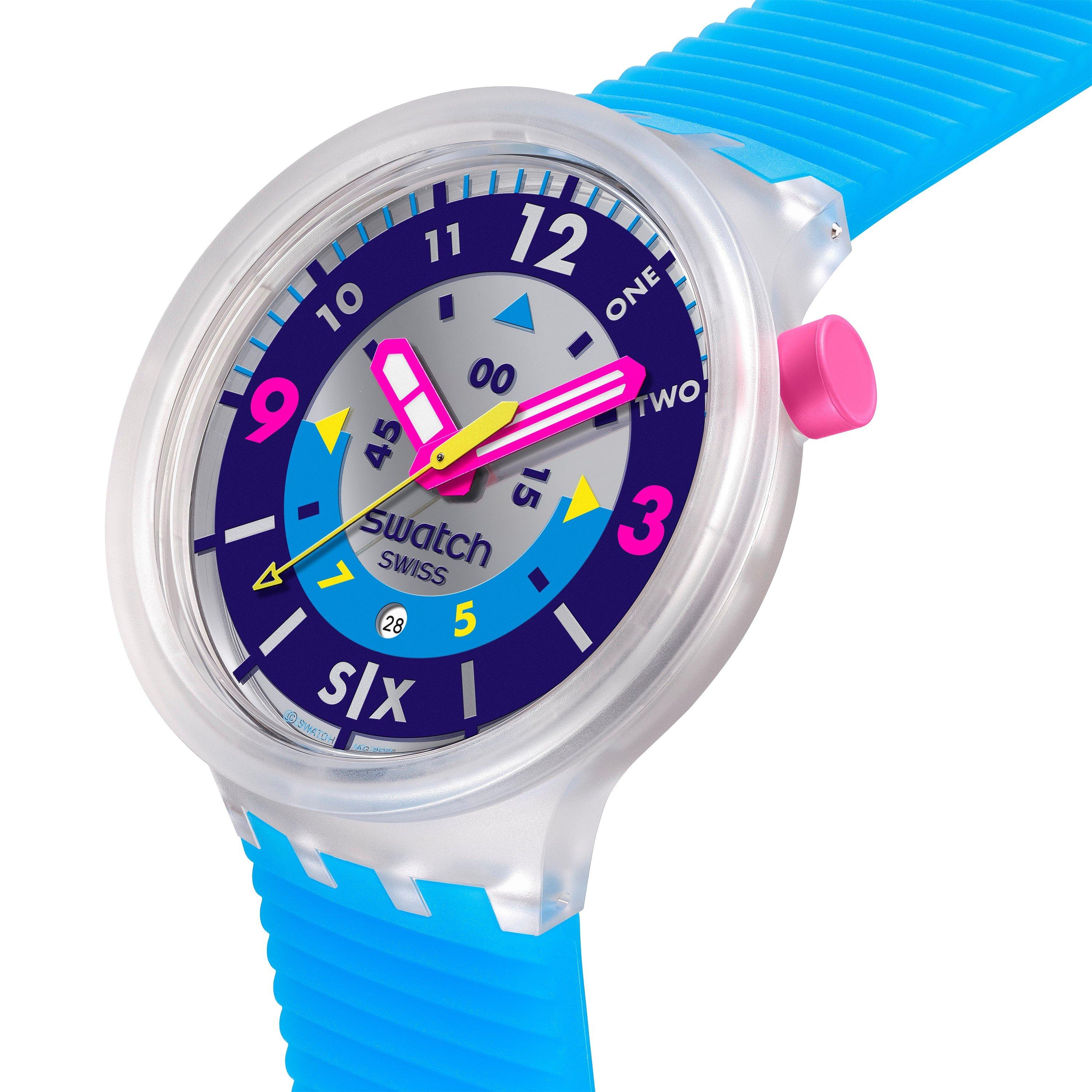 Multi - Swatch - Unisex Adults Neon Hielo 62 Analogue Quartz Watch - 3