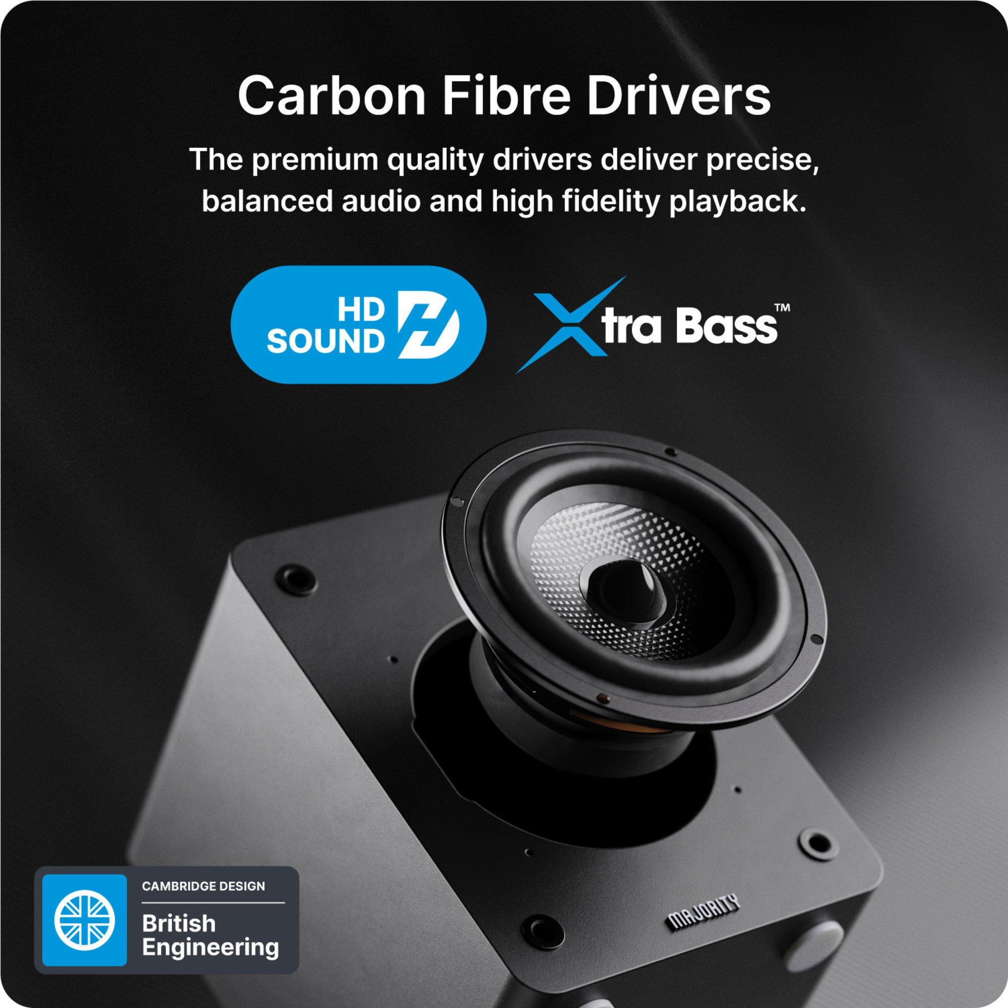 Black - MAJORITY - D50X Bookshelf Speakers - 3
